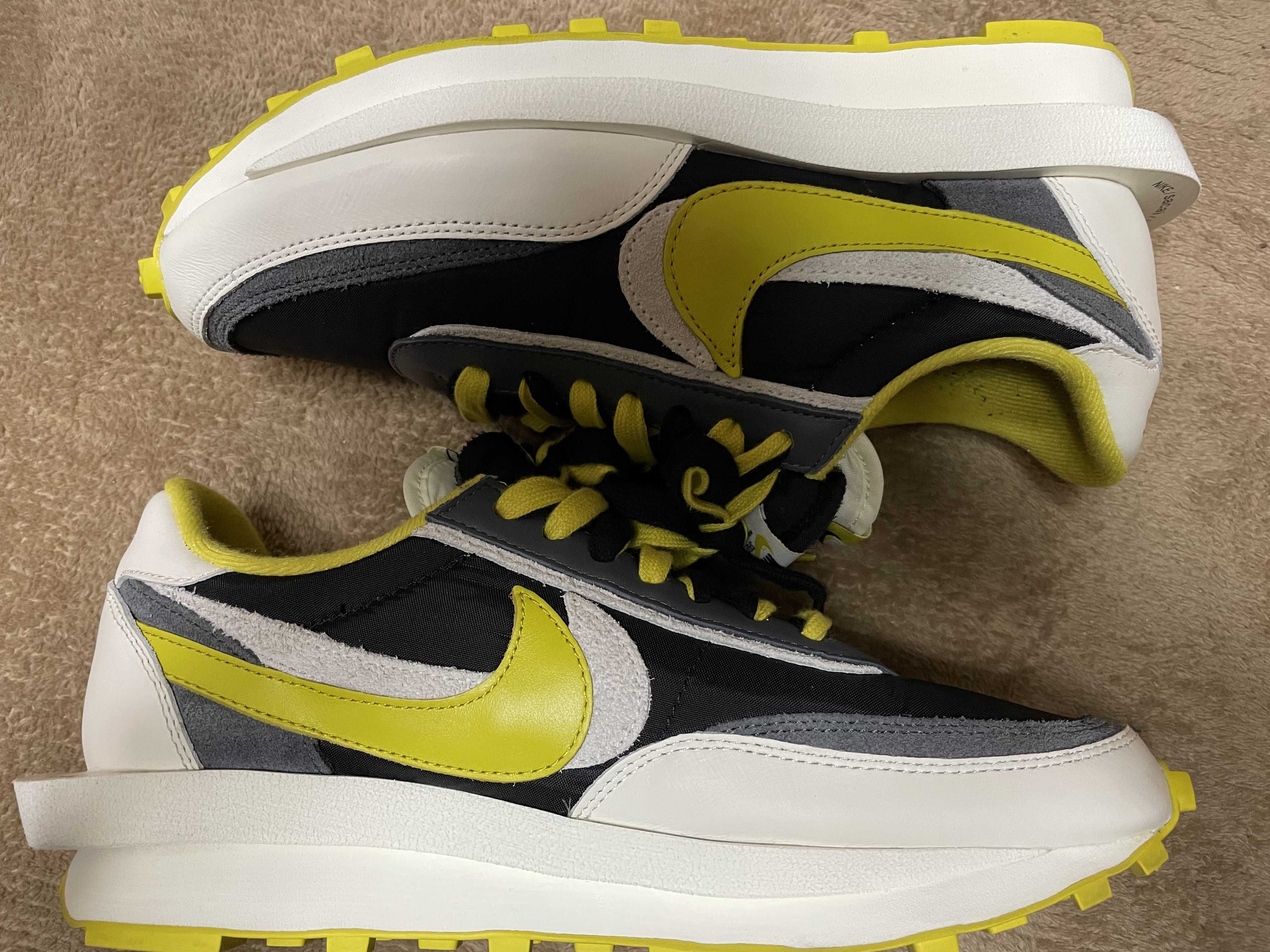 UNDERCOVER × sacai × Nike LD Waffle "Black/Sail-Dark Grey-Bright Citron"