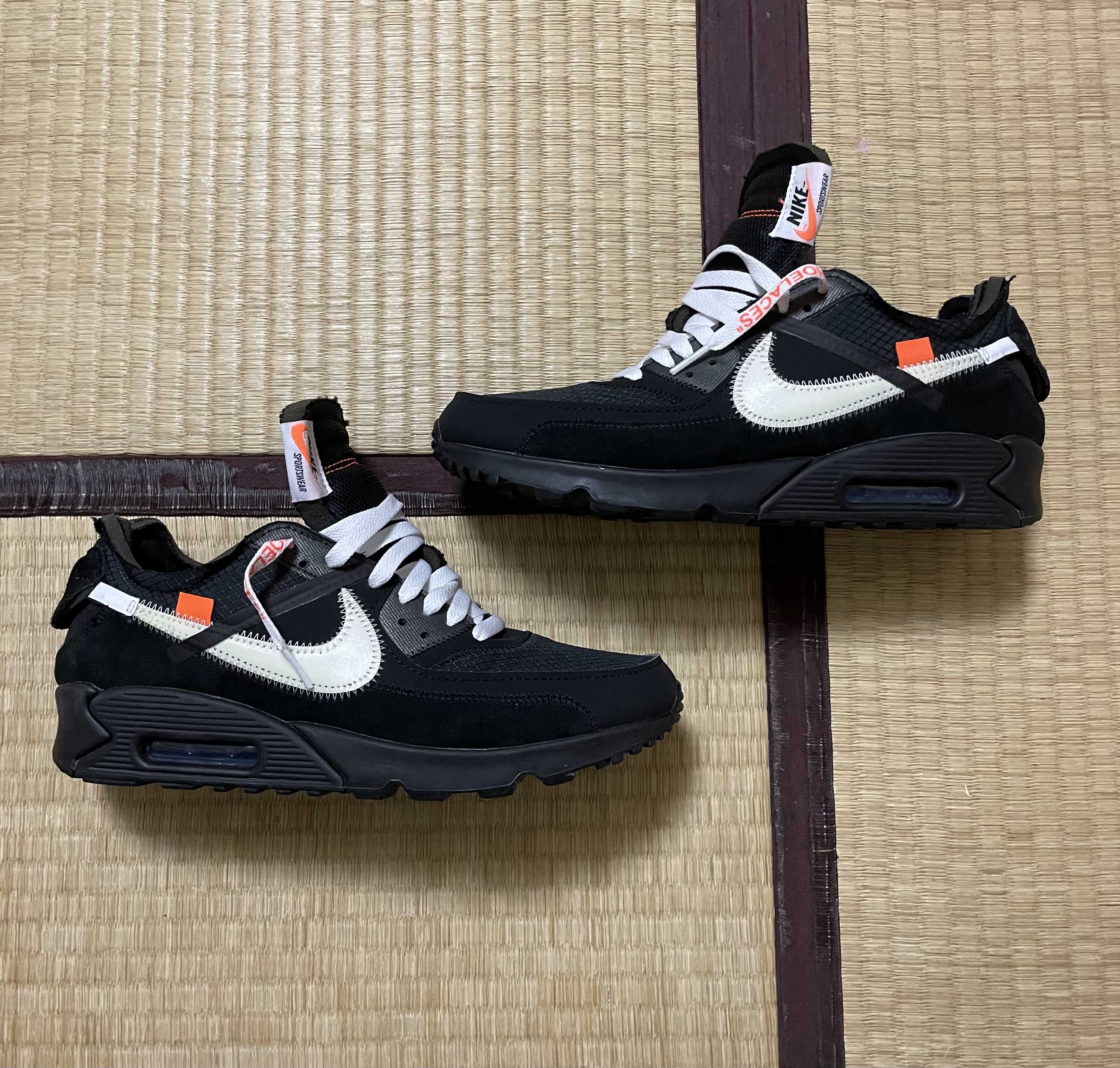 Off-White × Nike Air Max 90 "Black/Black-Cone-White"