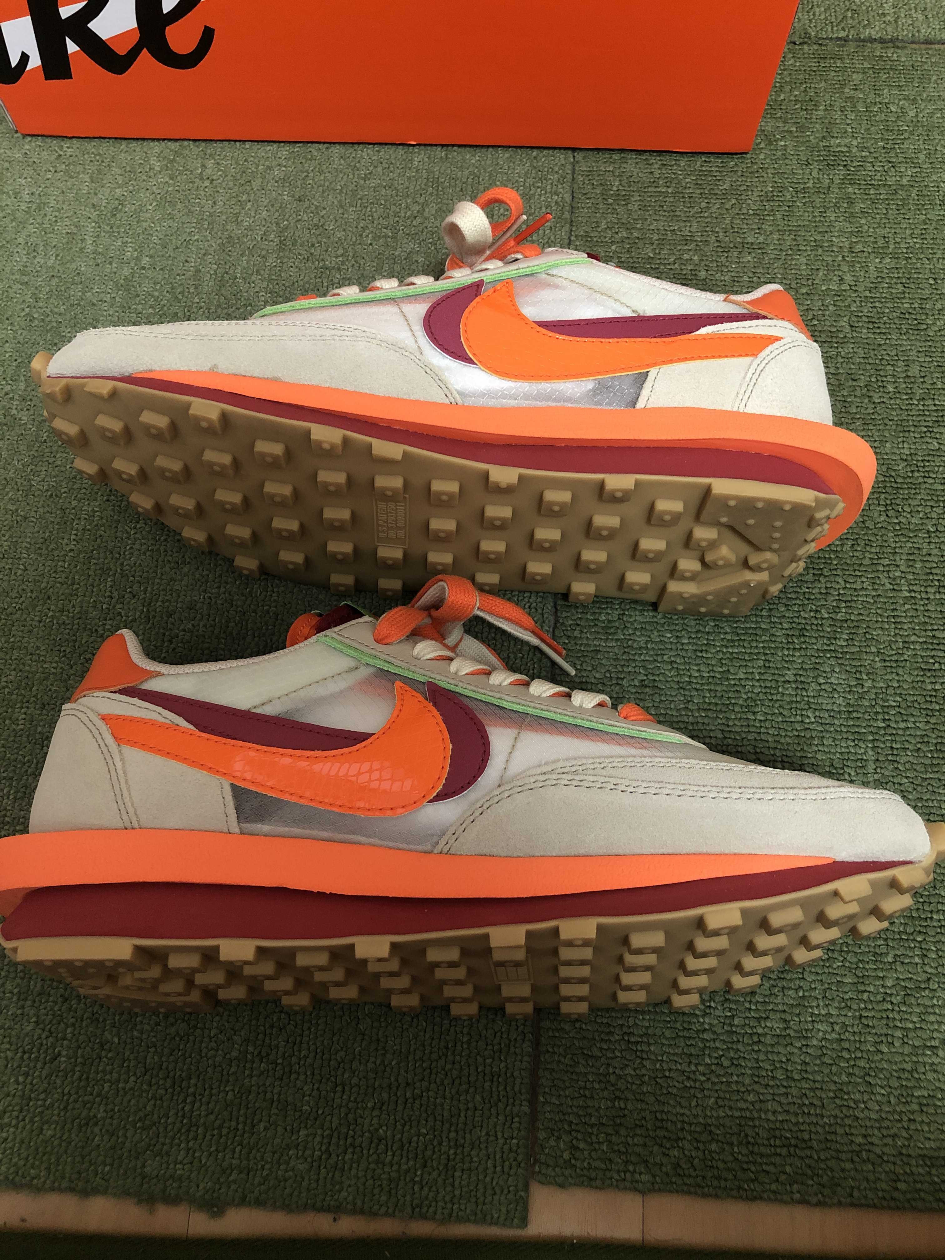 CLOT × Sacai × Nike LD Waffle "Orange Blaze"
