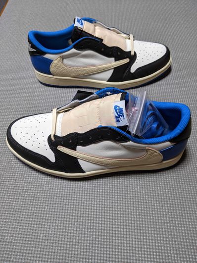 Travis Scott × fragment design × Nike Air Jordan 1 Low OG SP "Military Blue"