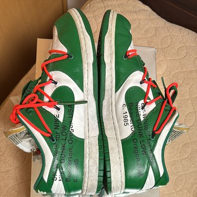 Off-White × Nike Dunk Low "White/Pine Green"