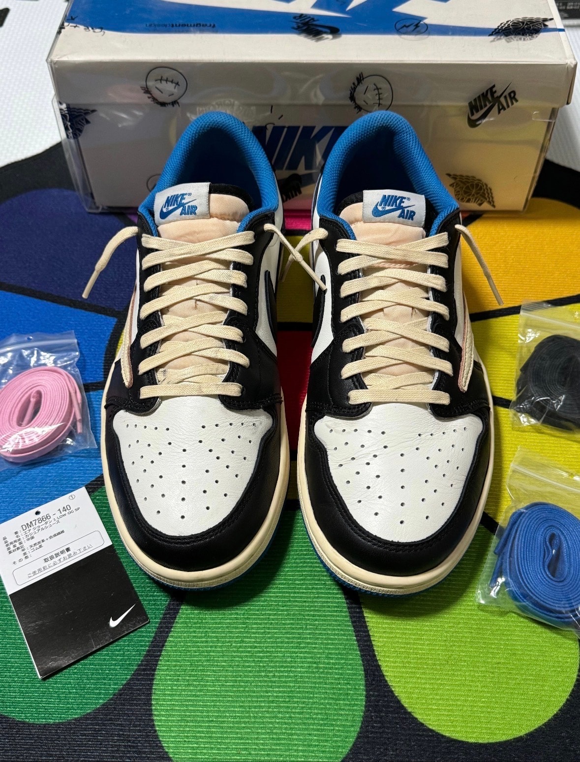 Travis Scott × fragment design × Nike Air Jordan 1 Low OG SP "Military Blue"