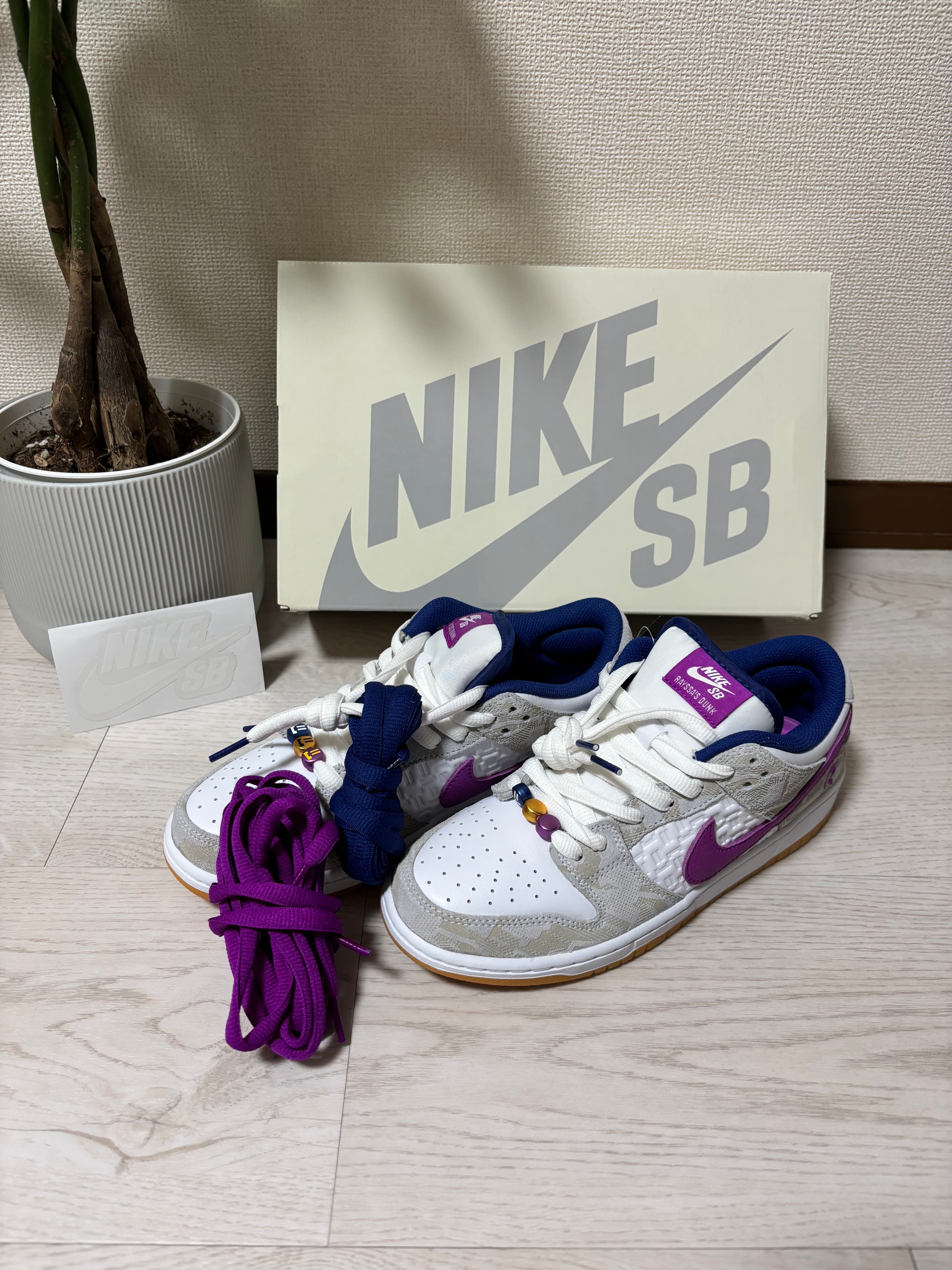 Rayssa Leal × Nike SB Dunk Low PRM "Pure Platinum and Vivid Purple"