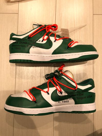 Off-White × Nike Dunk Low "White/Pine Green"