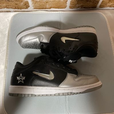 Supreme × Nike Dunk Low "Metallic Silver/Black"