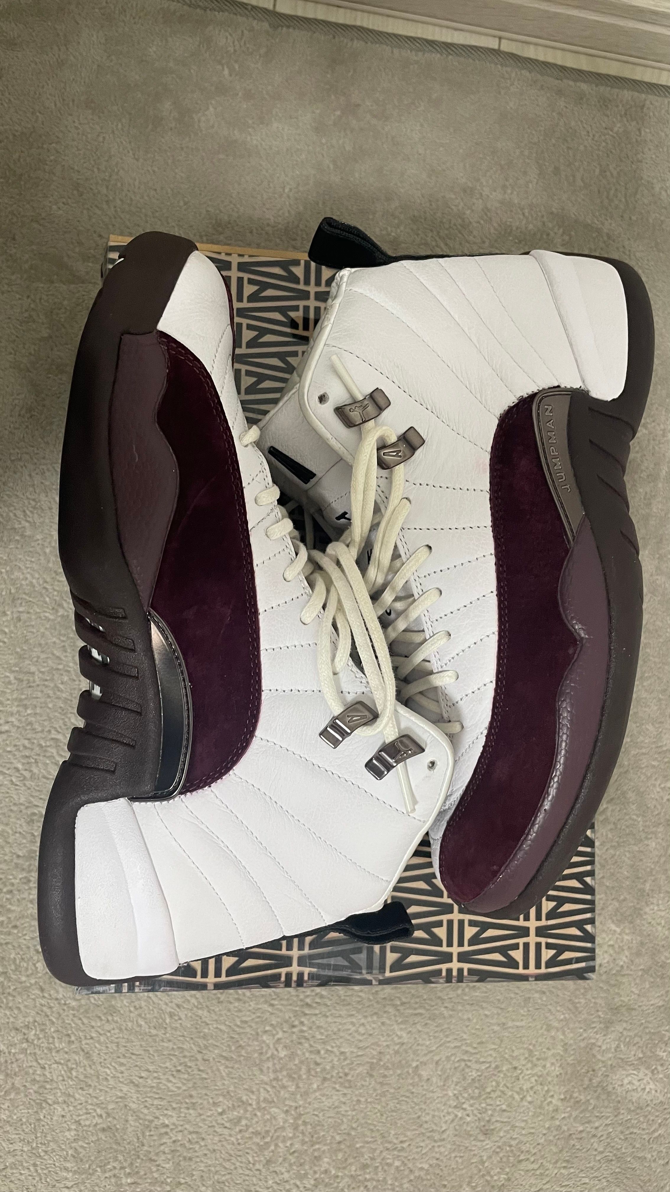 A Ma Maniere × Nike Women's Air Jordan 12 "White and Burgundy Crush"
