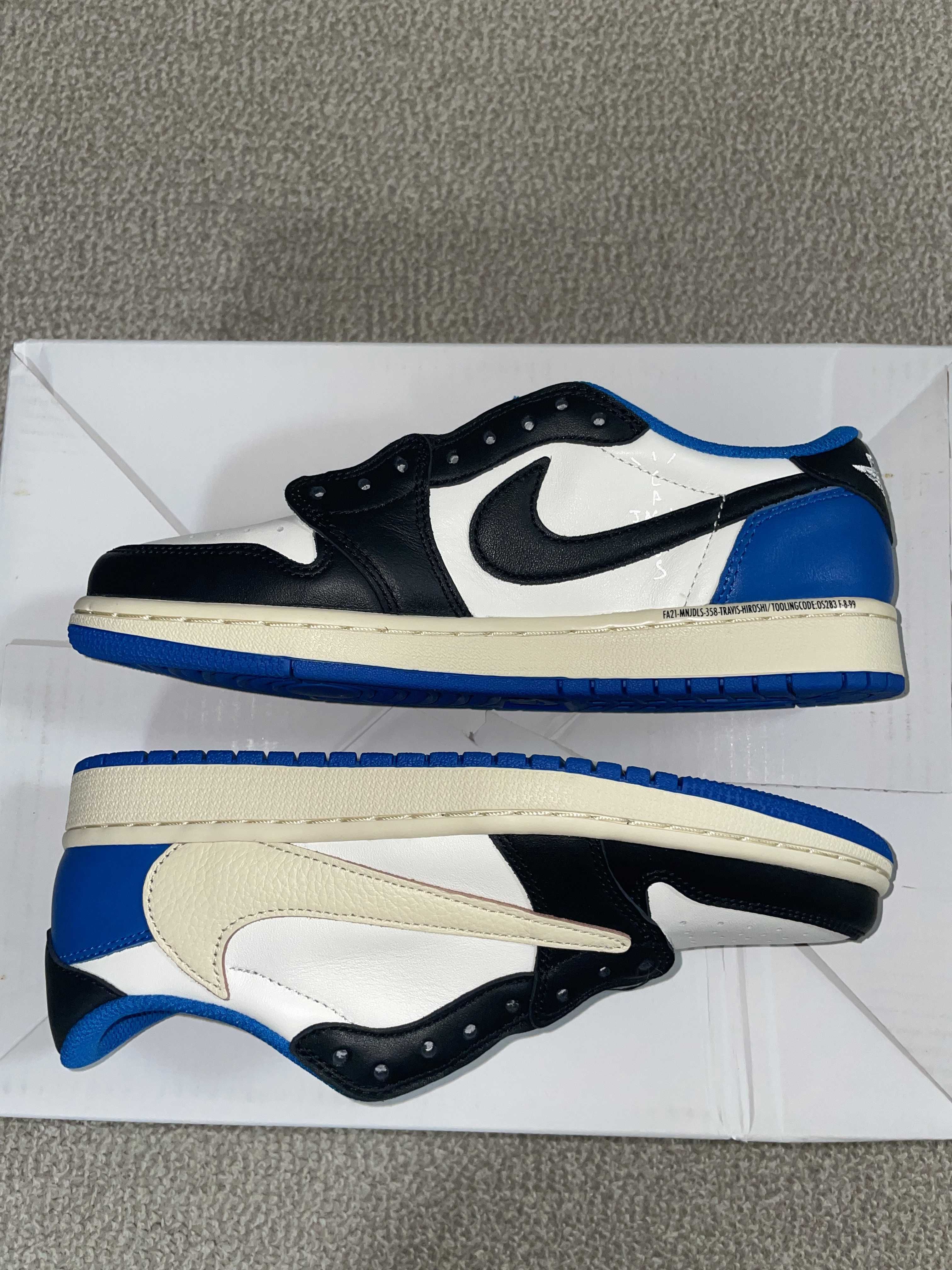 Travis Scott × fragment design × Nike Air Jordan 1 Low OG SP "Military Blue"
