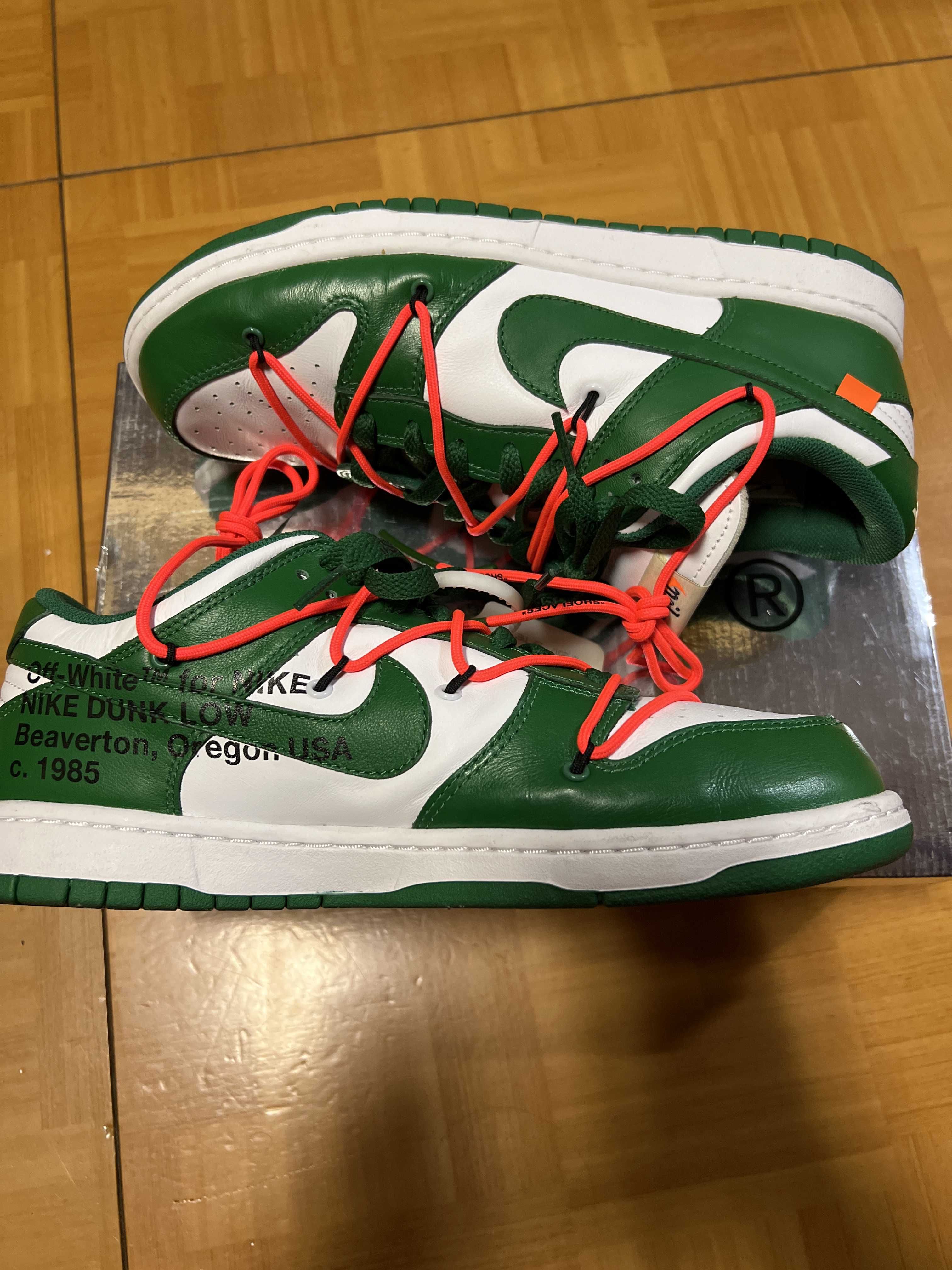 Off-White × Nike Dunk Low "White/Pine Green"