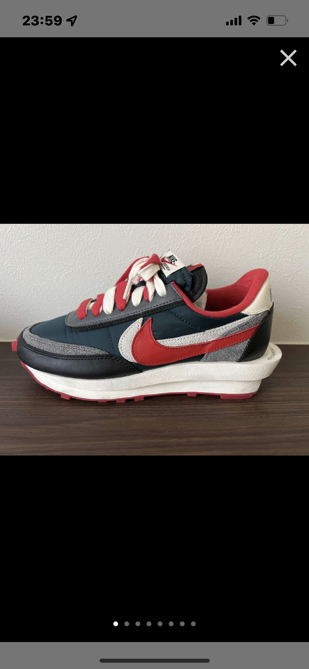 UNDERCOVER × sacai × Nike LD Waffle "Midnight Spruce/Pale Ivory-Dark Grey-University Red"