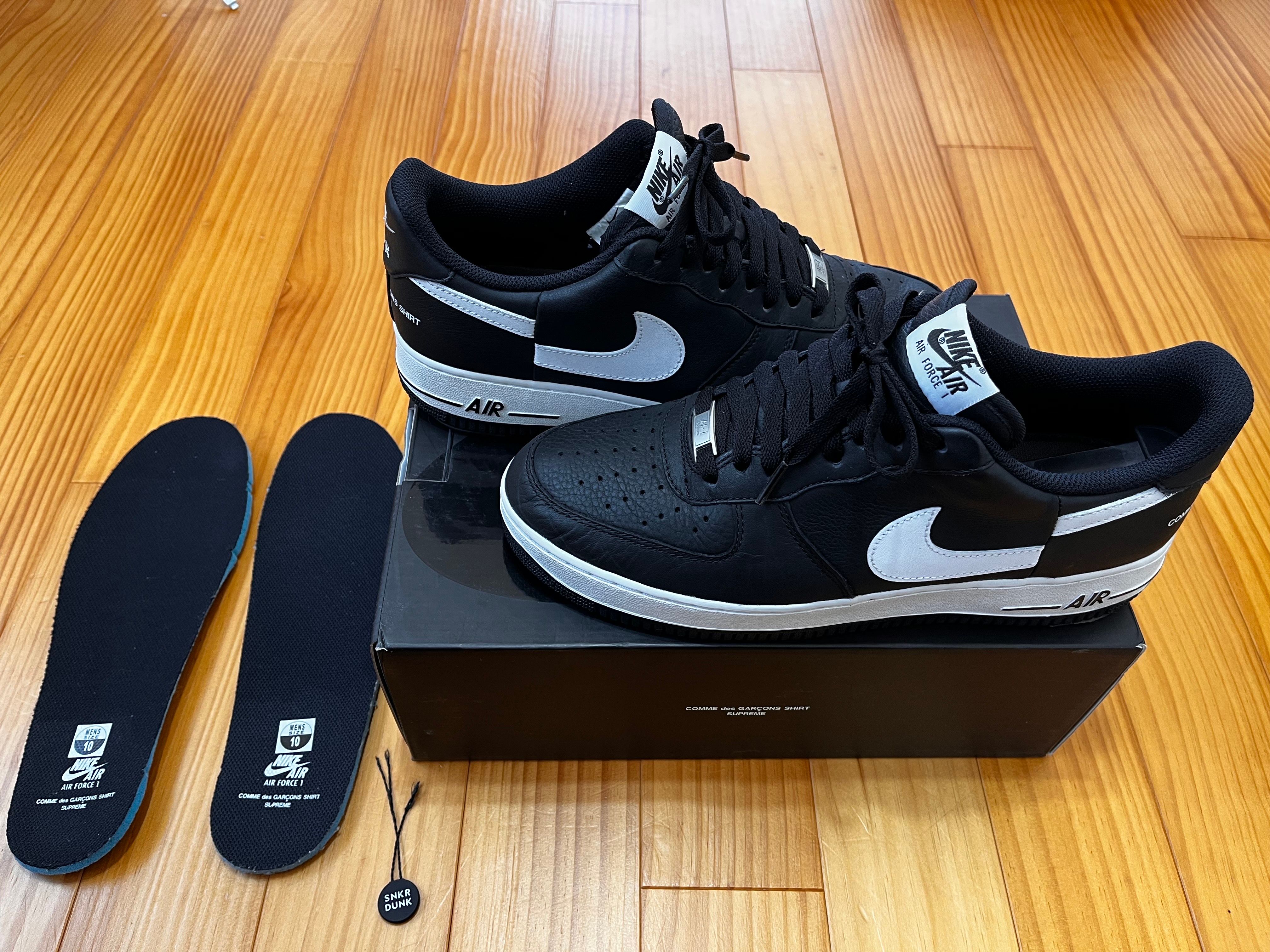 Supreme × COMME des GARCONS SHIRT × Nike Air Force 1 Low "Black/White" (2018)