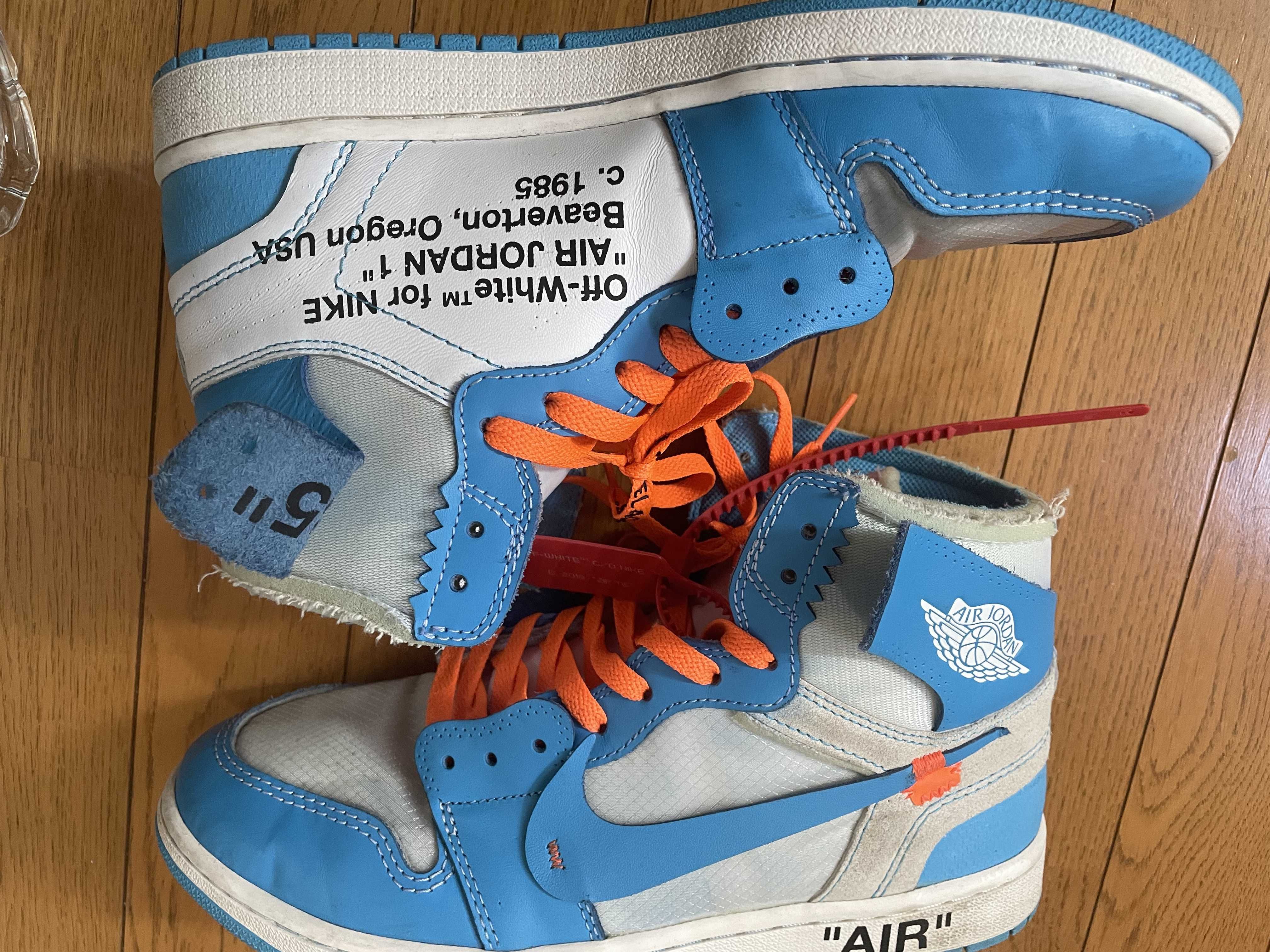 Off-White × Nike Air Jordan 1 High UNC "White/Dark Powder Blue"