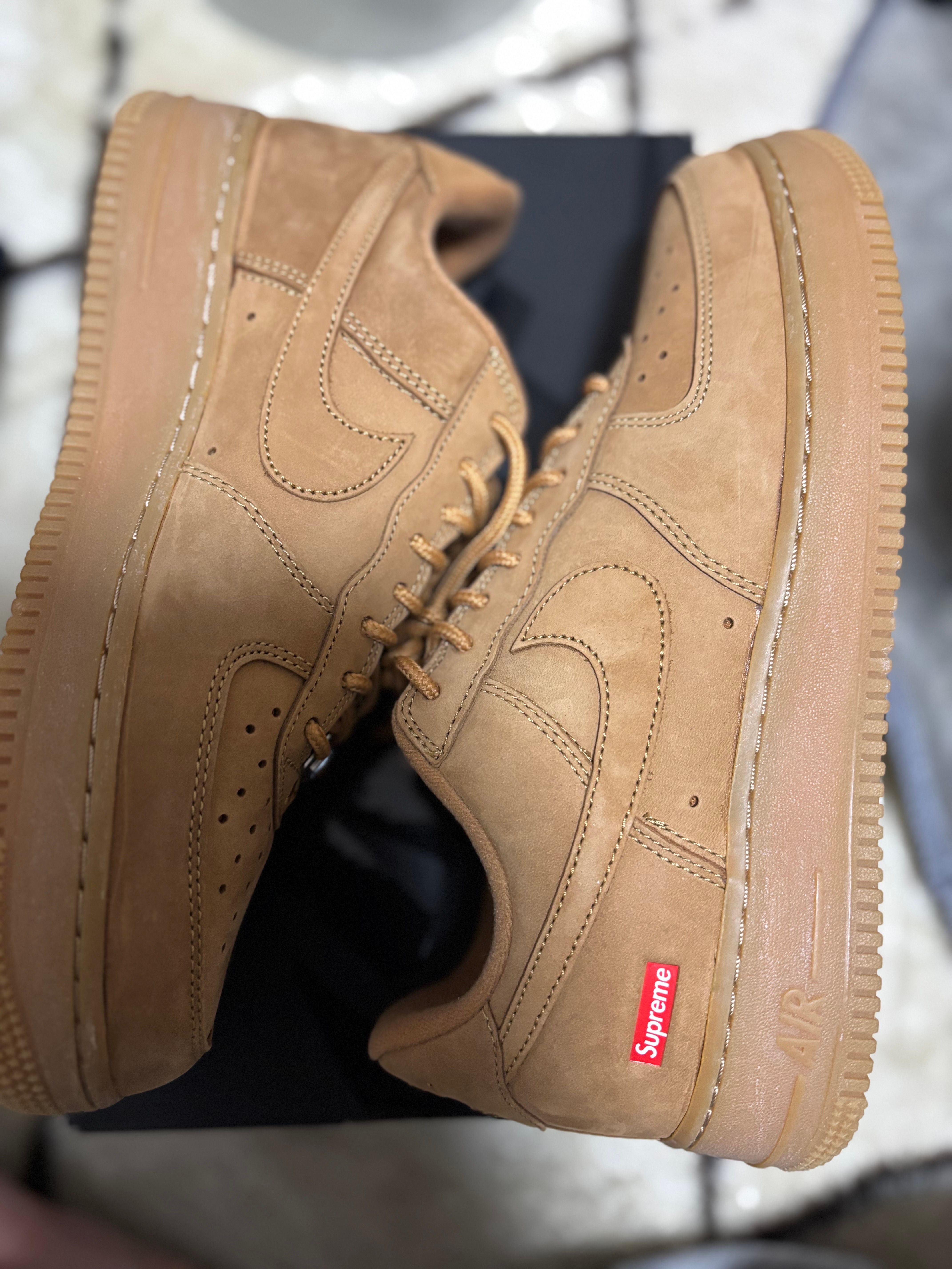 Supreme × Nike Air Force 1 Low "Flax/Wheat"