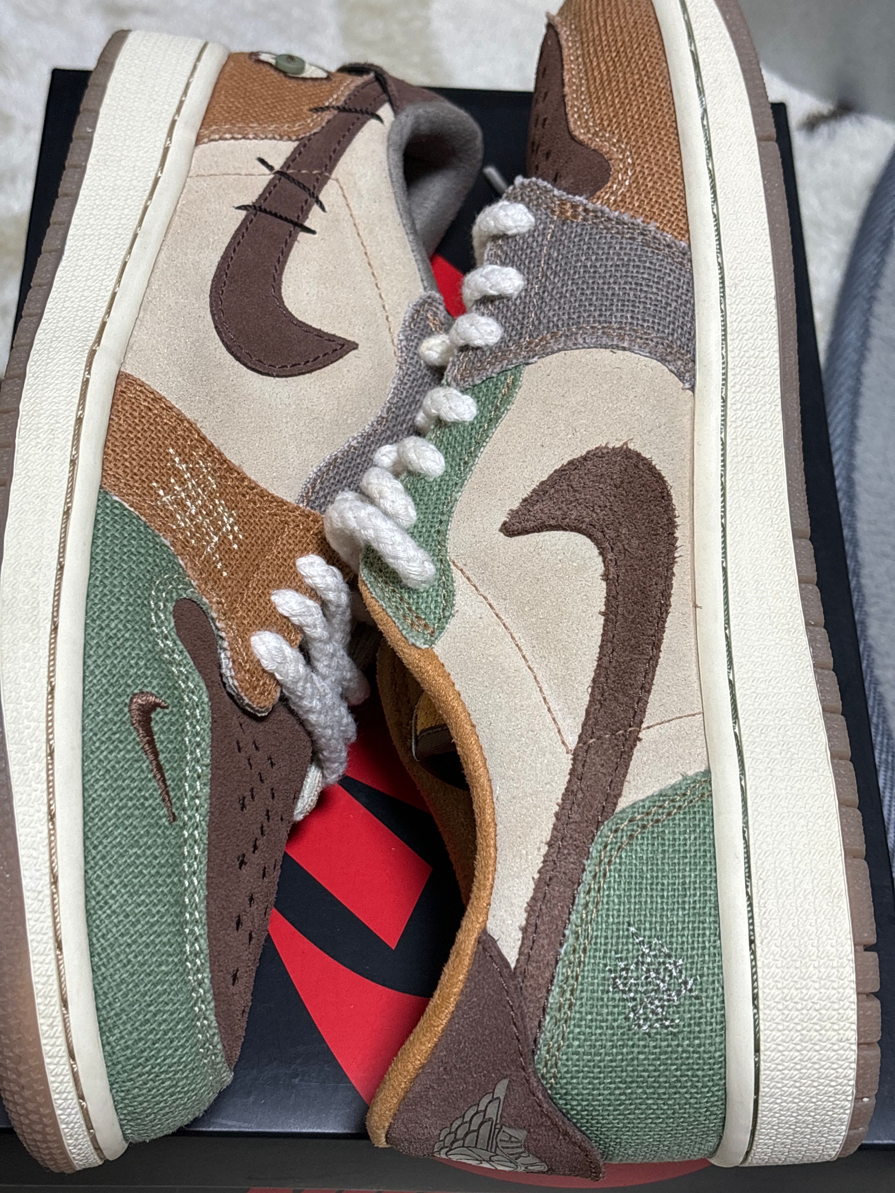 Zion Williamson × Nike Air Jordan 1 Low OG "Flax and Oil Green"