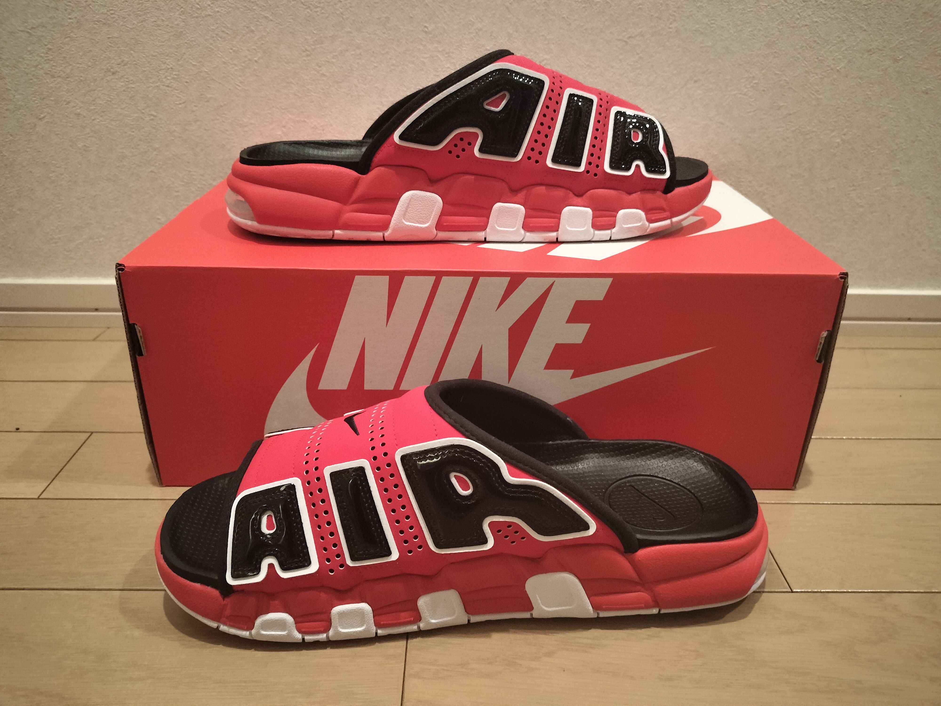 Nike Air More Uptempo Slide "University Red/Black" (FJ6035-600/FJ6036-600)