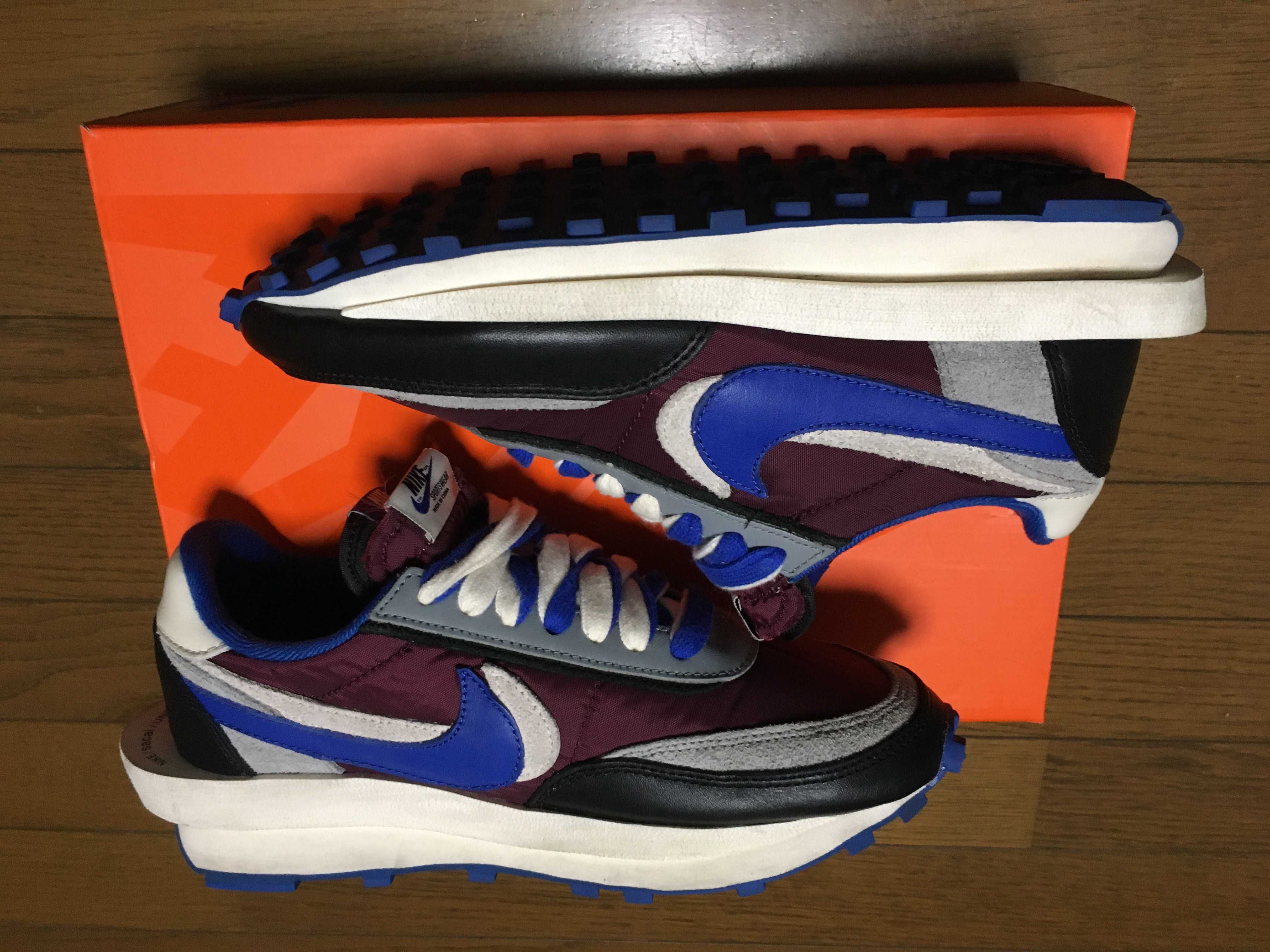 UNDERCOVER × sacai × Nike LD Waffle "Night Maroon/Pale Ivory-Ground Grey-Team Royal"