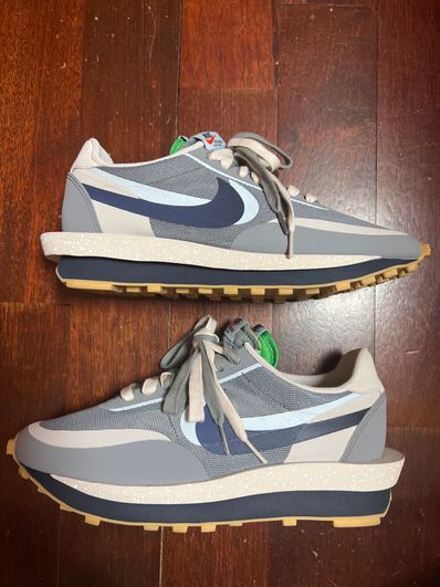 CLOT × Sacai × Nike LD Waffle "Grey Obsidian/Cool Grey"