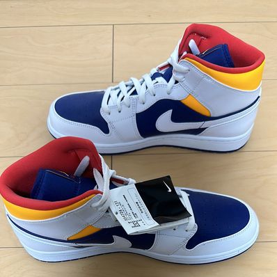 NIKE AIR JORDAN 1 MID "WHITE/NAVY/YELLOW"