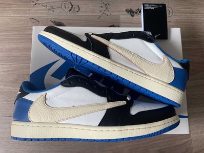 Travis Scott × fragment design × Nike Air Jordan 1 Low OG SP "Military Blue"