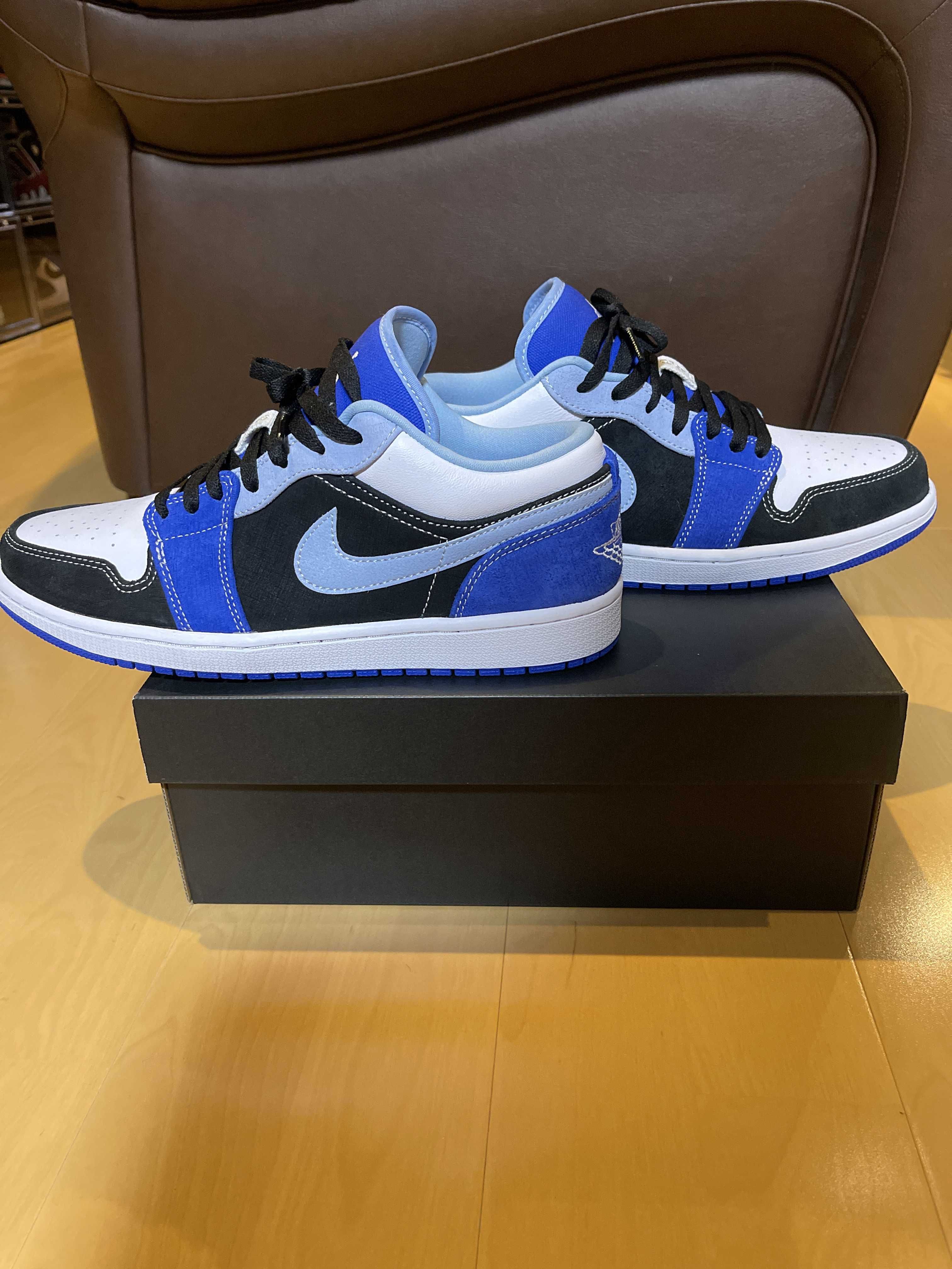NIKE AIR JORDAN 1 LOW "WHITE/BLACK/BLUE"