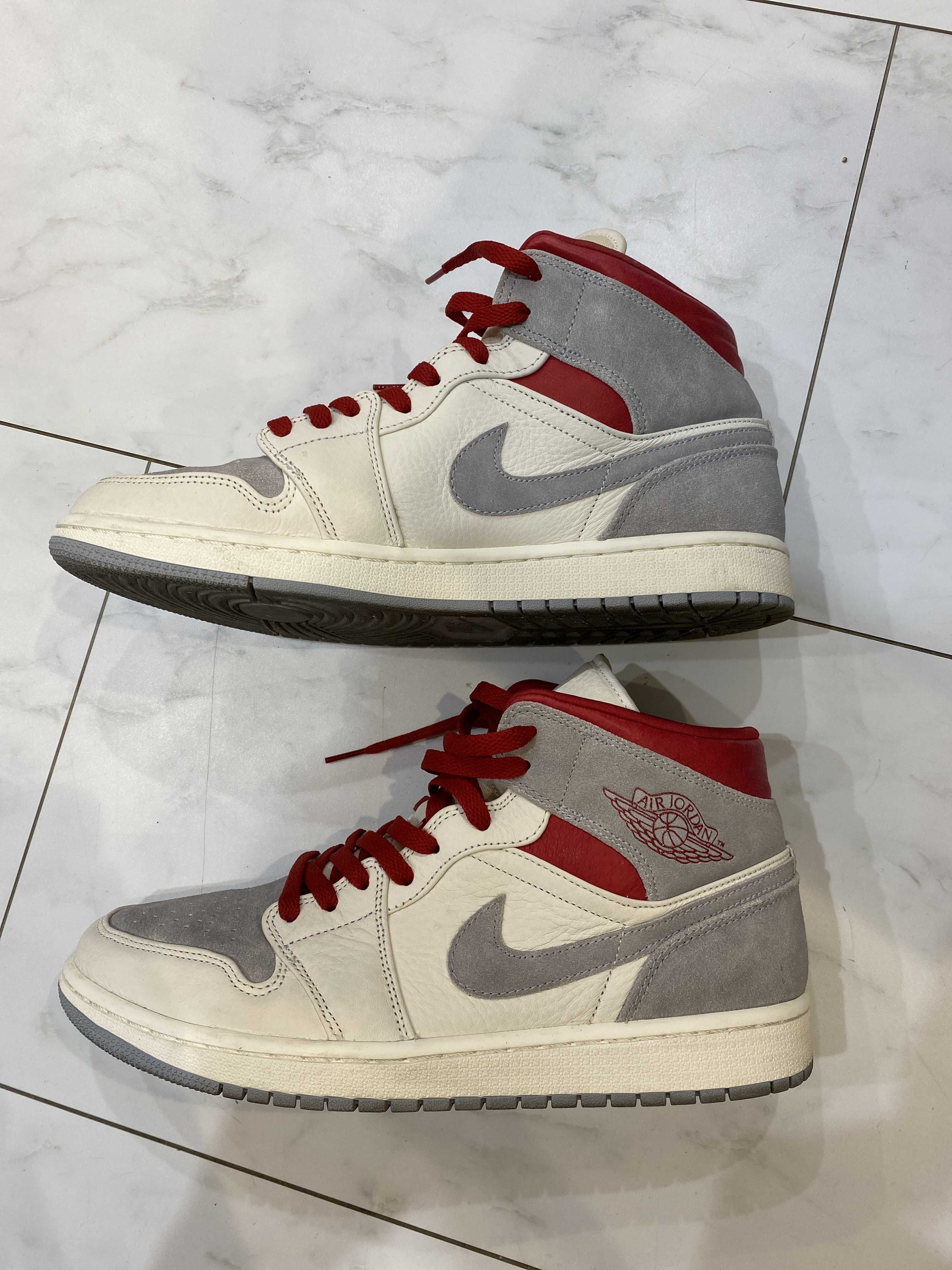SNS×NIKE AIR JORDAN 1 MID "GREY/RED"