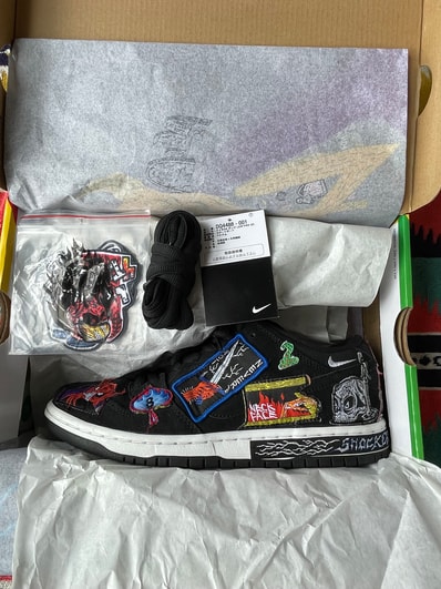 Neck face × Nike SB Dunk Low "Black/White/Multi Color"