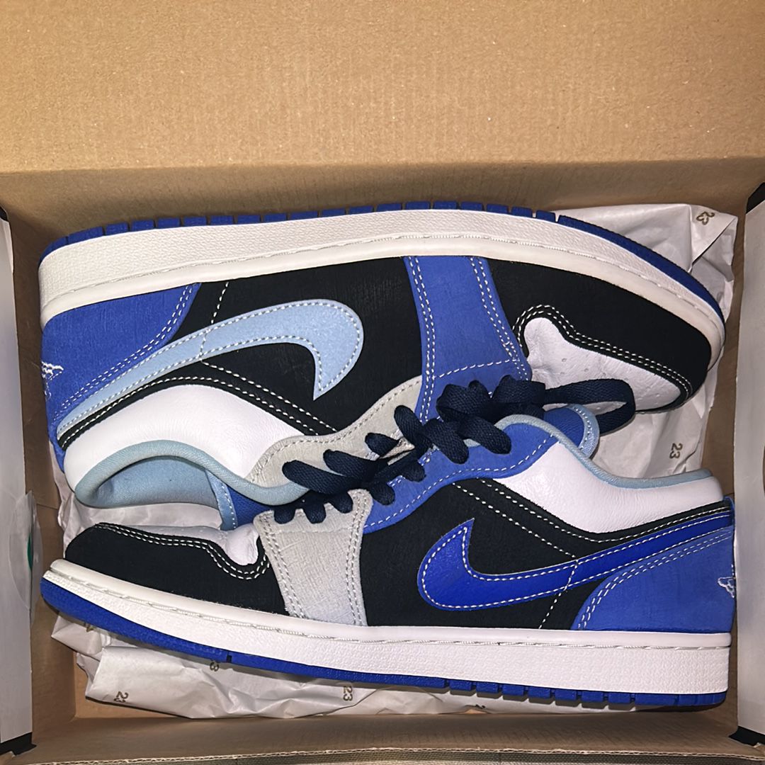 NIKE AIR JORDAN 1 LOW "WHITE/BLACK/BLUE"