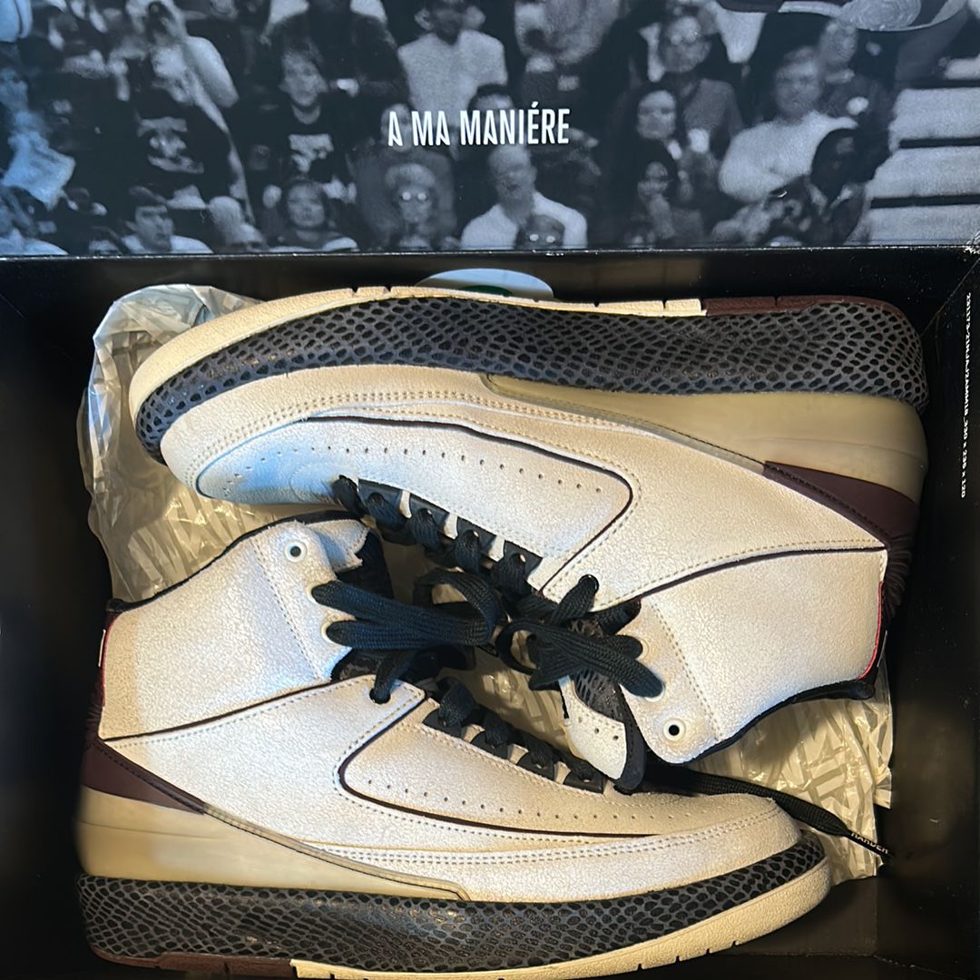 A Ma Maniere × Nike Air Jordan 2 "Airness/Sail and Burgundy"