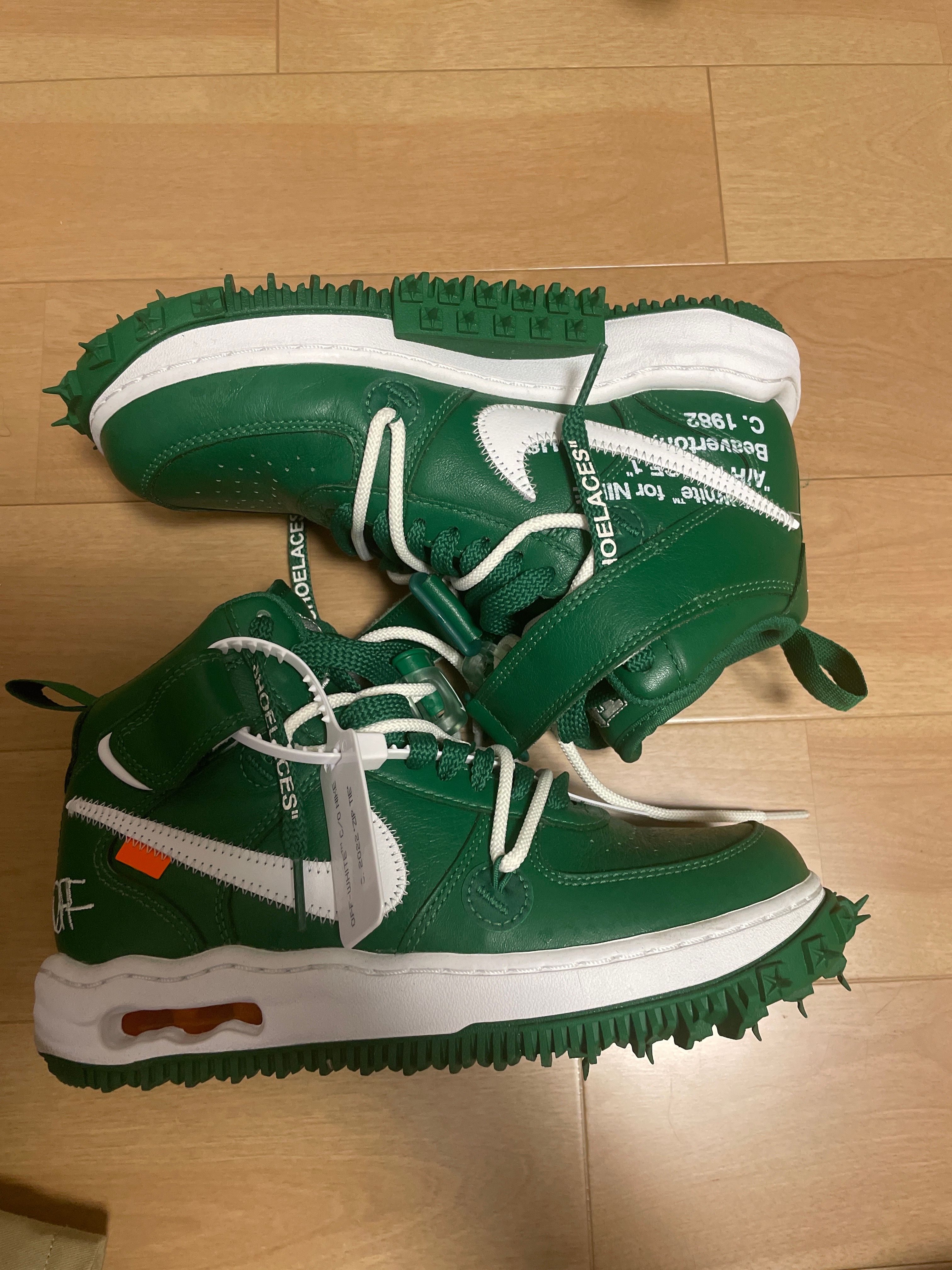 Off-White × Nike Air Force 1 Mid SP LTHR "Pine Green"