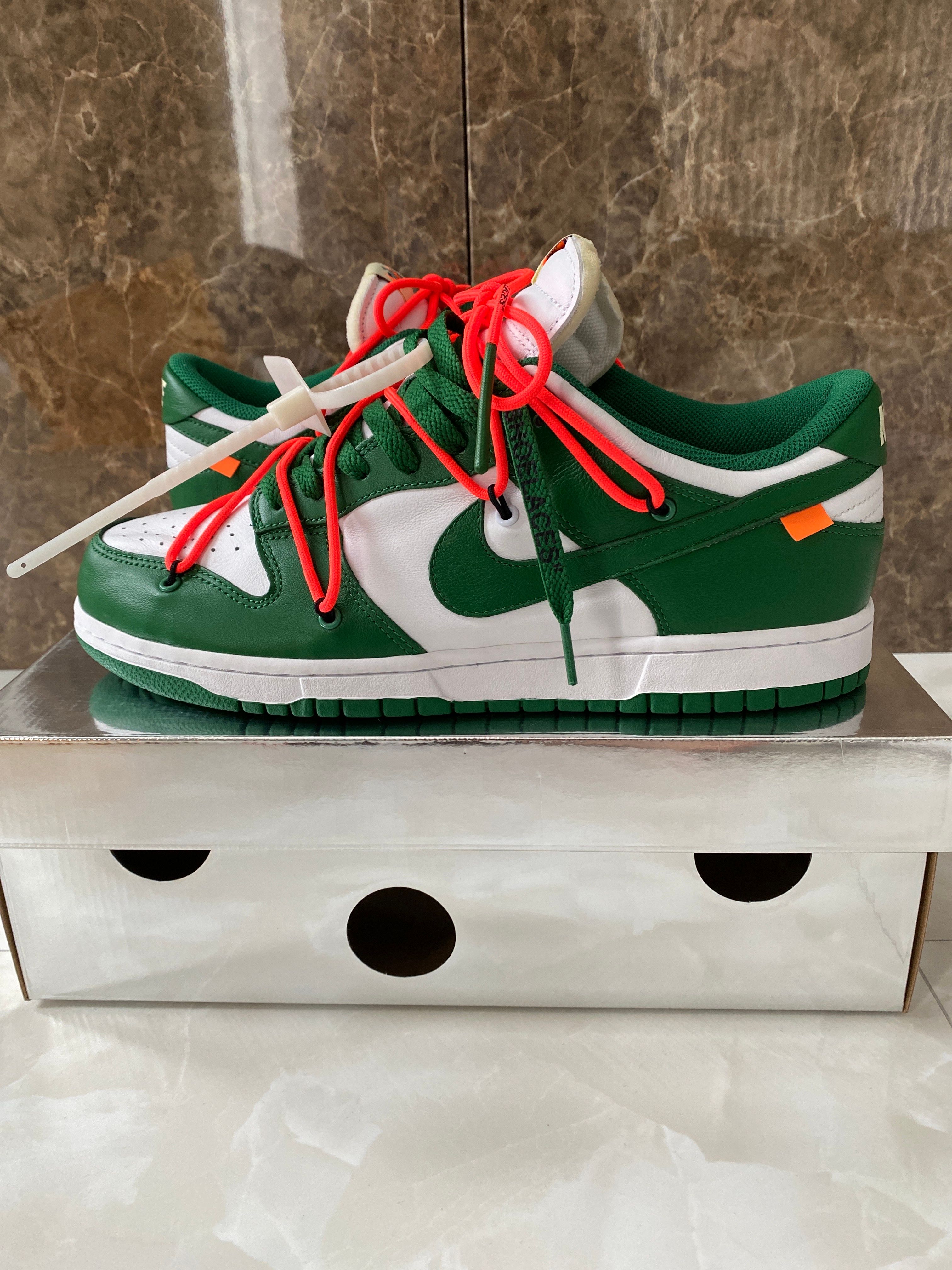 Off-White × Nike Dunk Low "White/Pine Green"