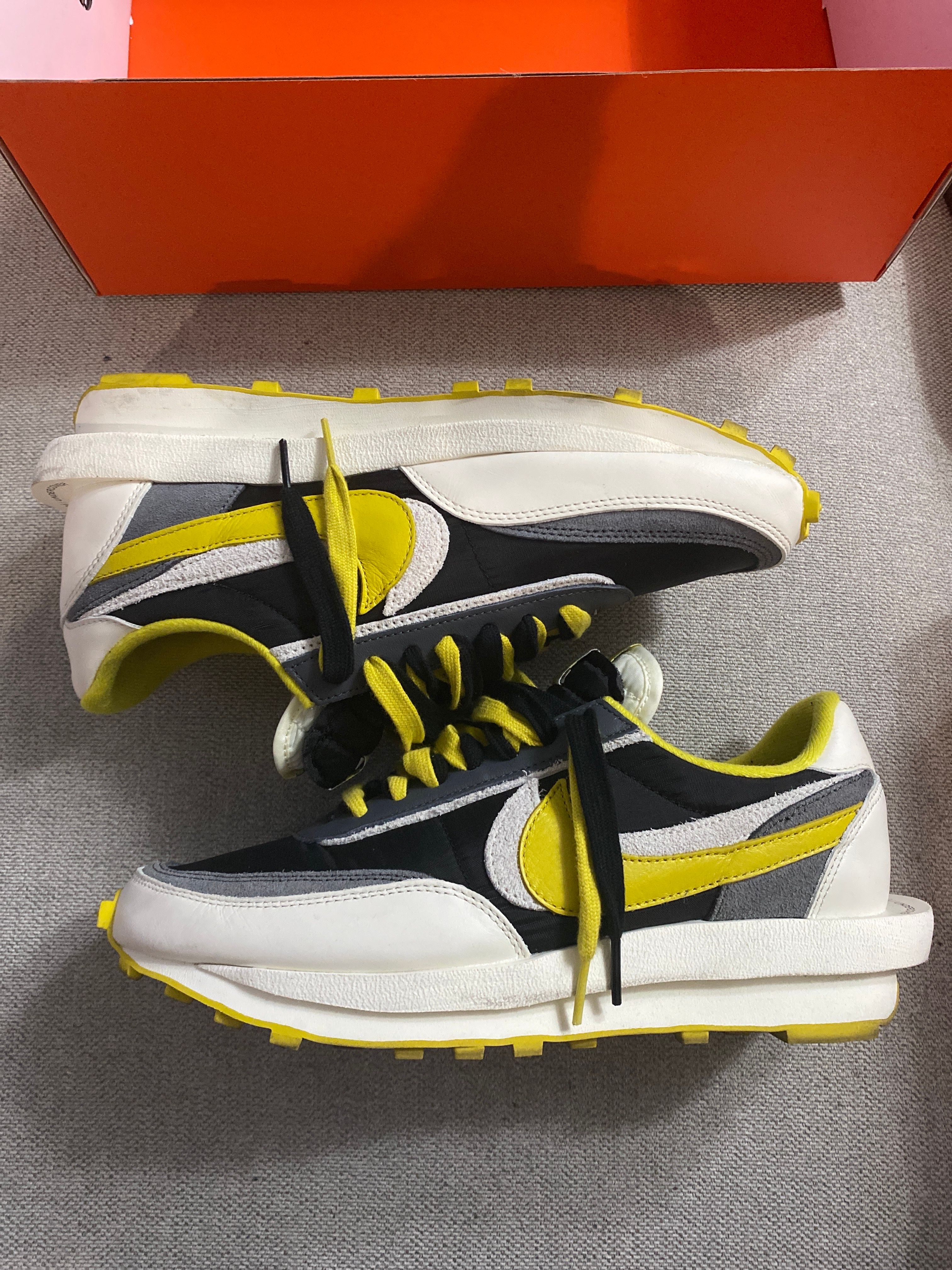 UNDERCOVER × sacai × Nike LD Waffle "Black/Sail-Dark Grey-Bright Citron"