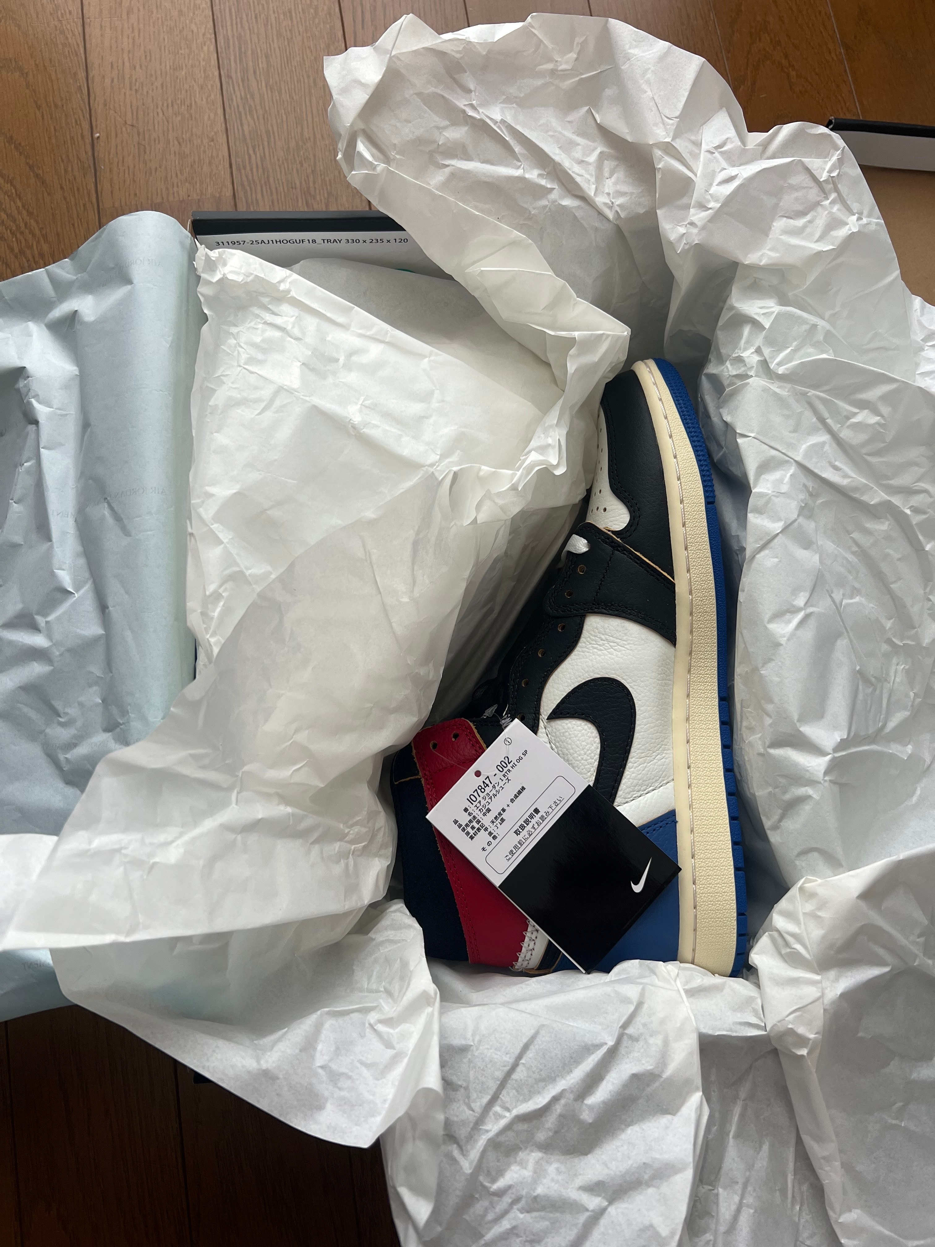 fragment design × UNION × Nike Air Jordan 1 High OG "Black/Varsity Red"