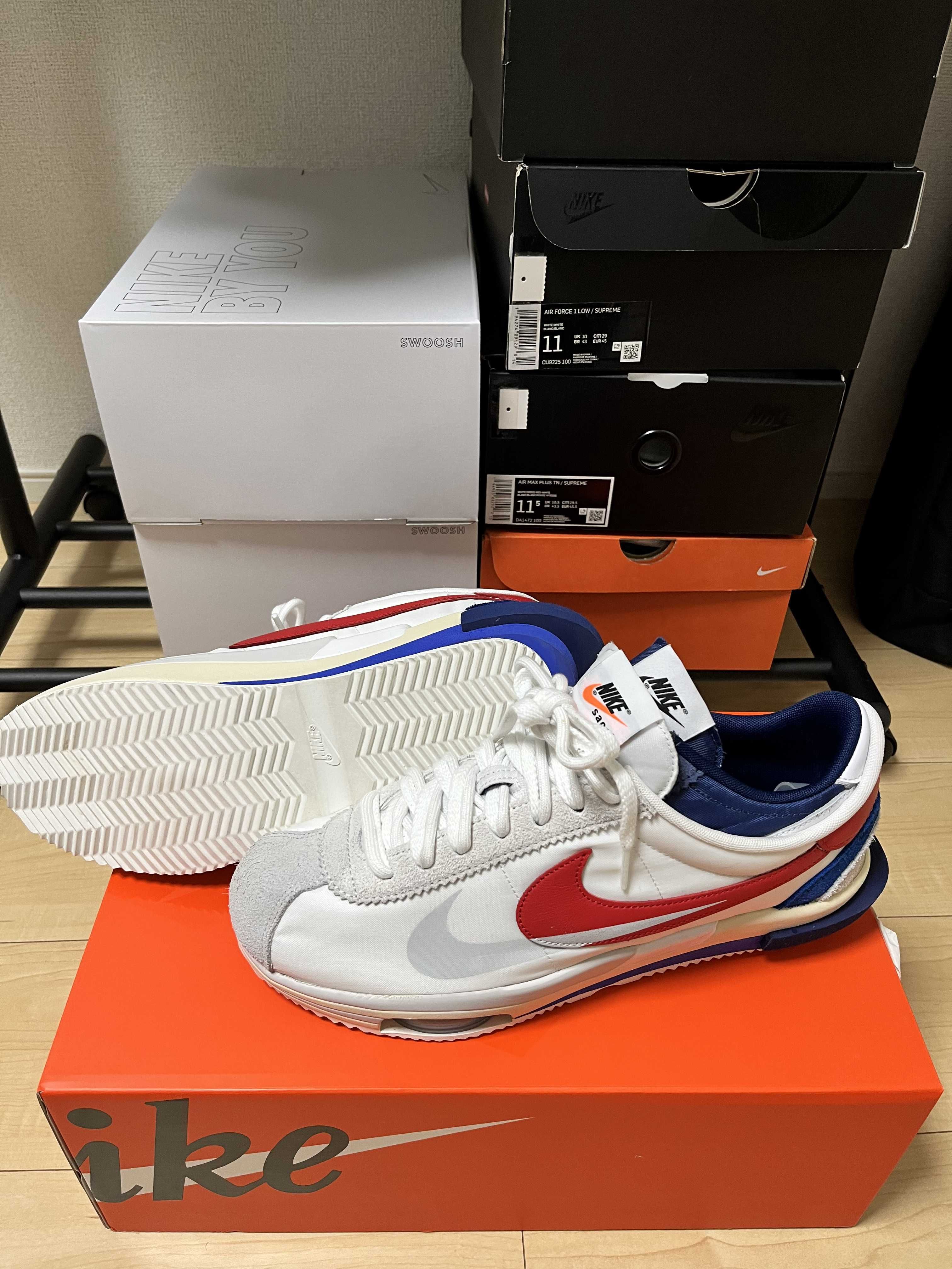 sacai × Nike Zoom Cortez "White and University Red"