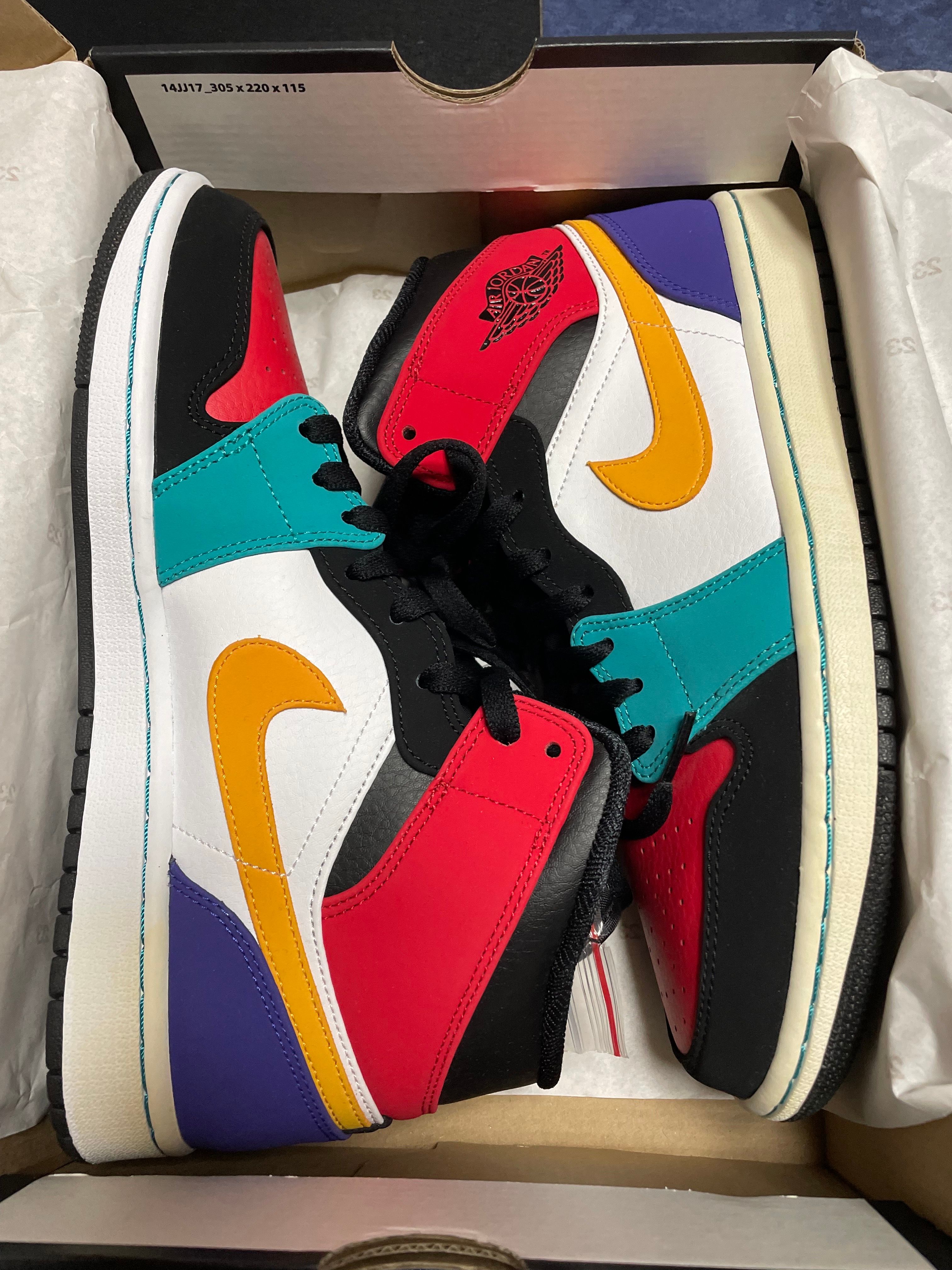 Nike Air Jordan 1 Mid "White/University Red/Black"