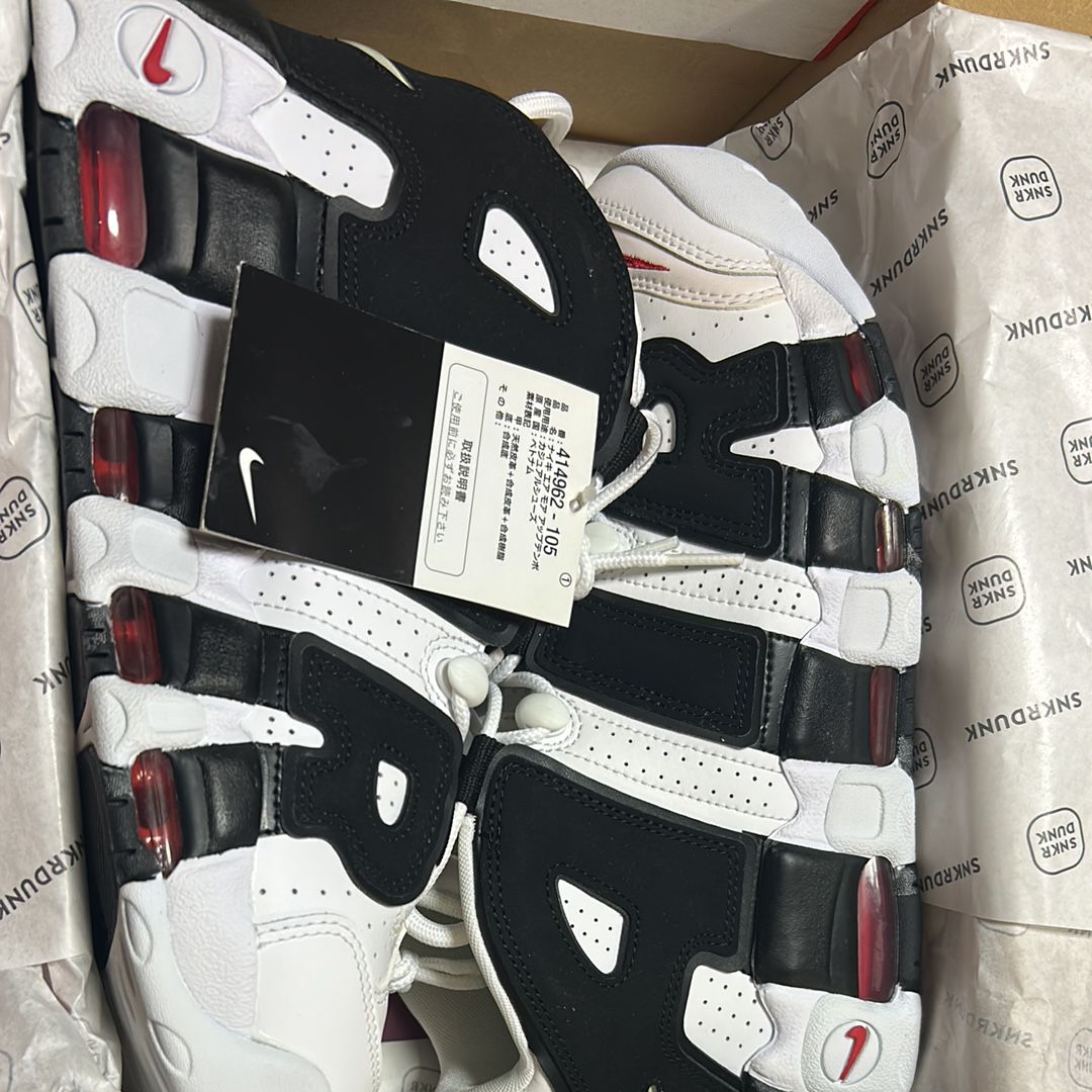 NIKE AIR MORE UPTEMPO "WHITE/BLACK/UNIVERSITY RED"(2020)