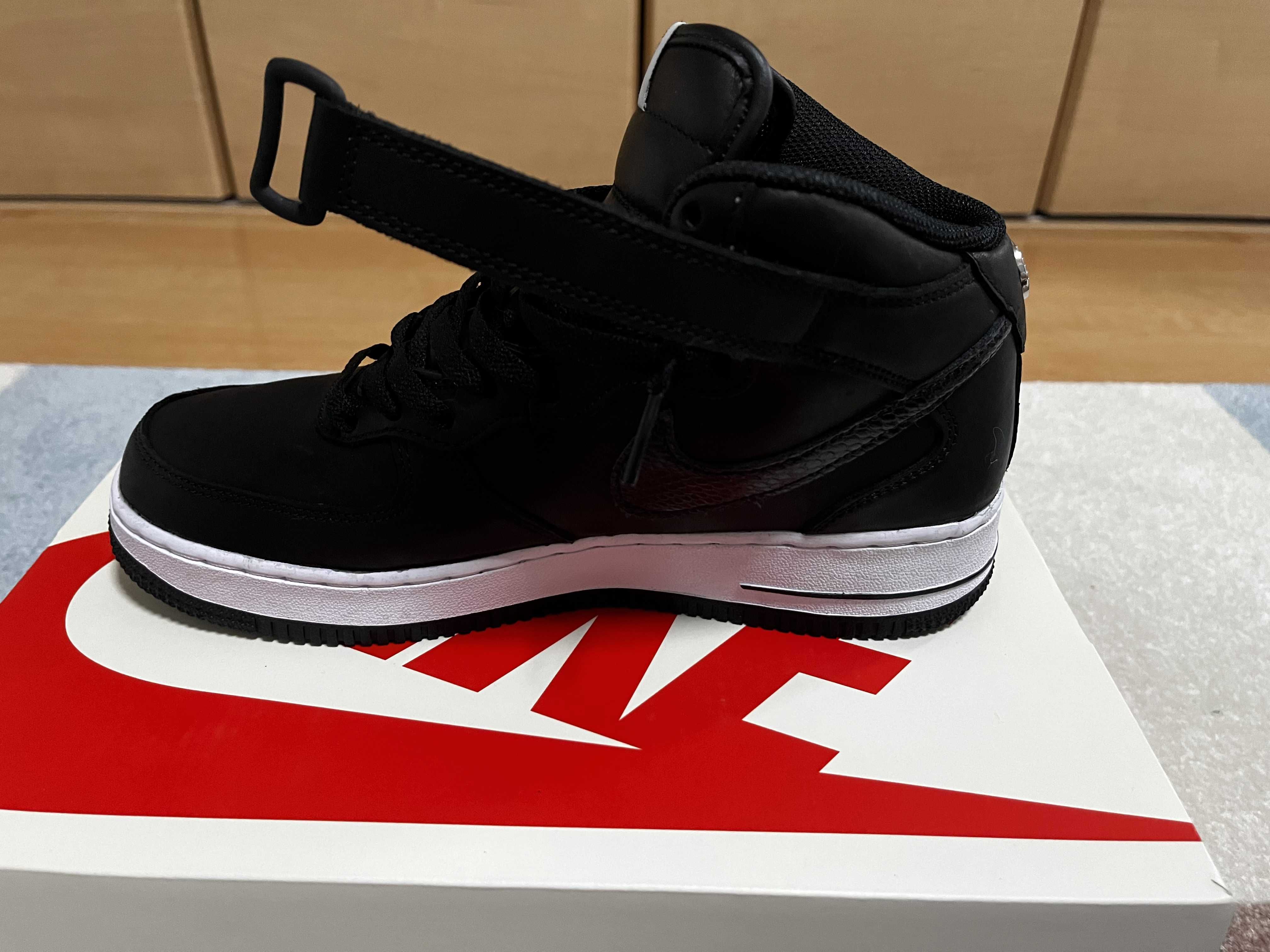 Stussy × Nike Air Force 1 Mid "Black/Black"