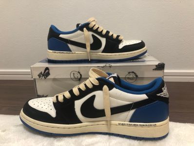Travis Scott × fragment design × Nike Air Jordan 1 Low OG SP "Military Blue"