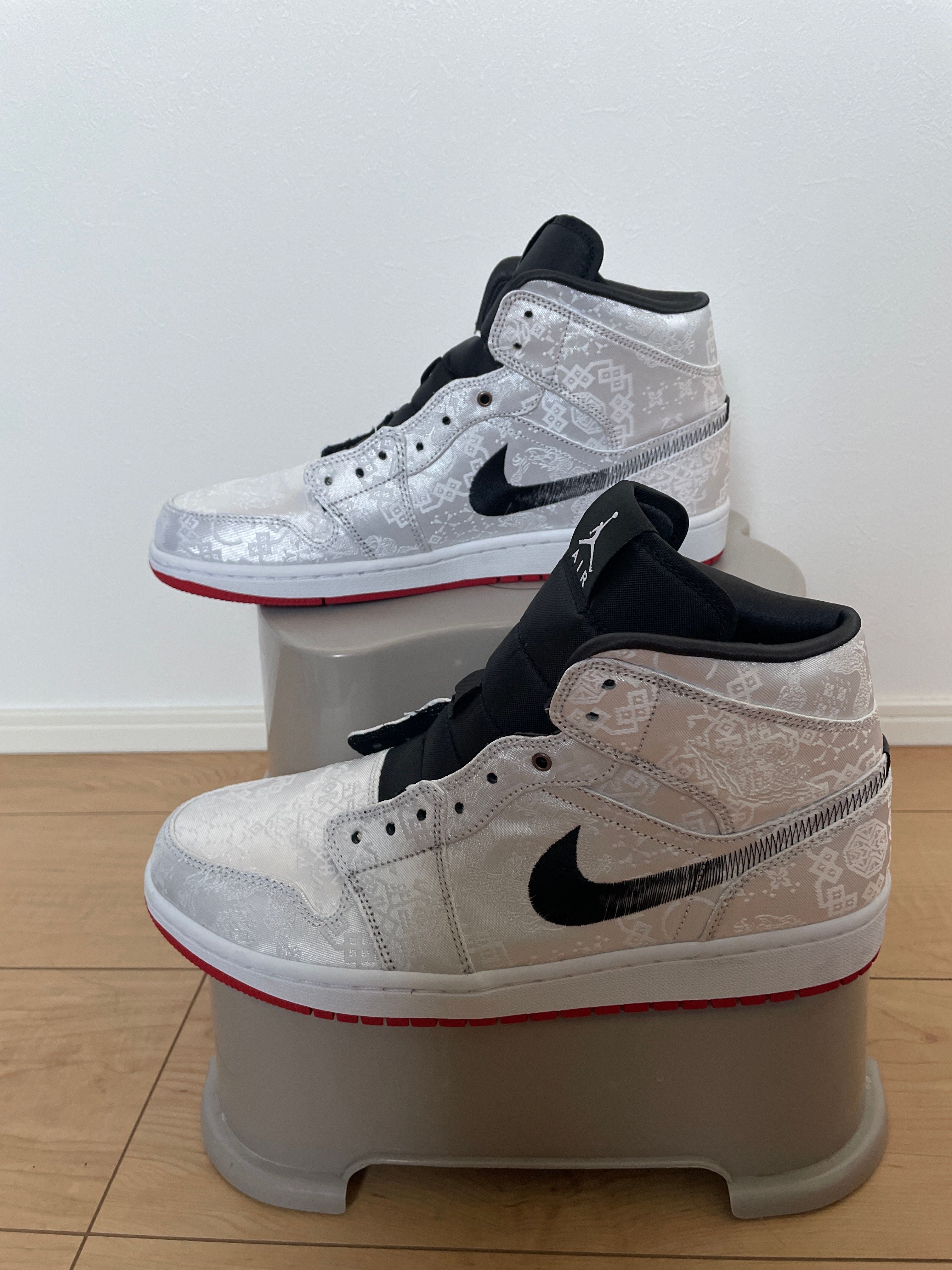 CLOT × Nike Air Jordan 1 Mid SE Fearless "White/Black/Red"