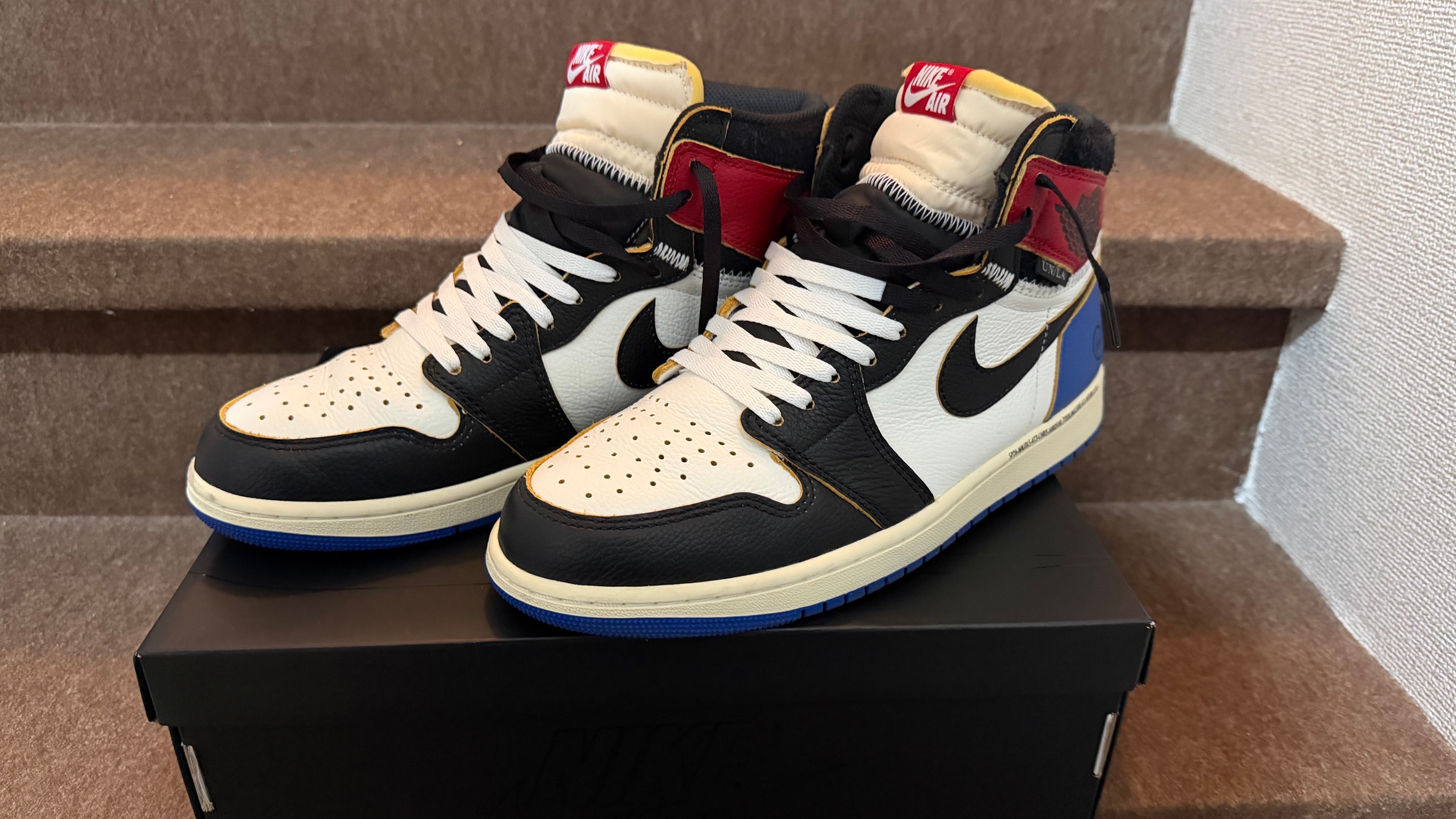 fragment design × UNION × Nike Air Jordan 1 High OG "Black/Varsity Red"
