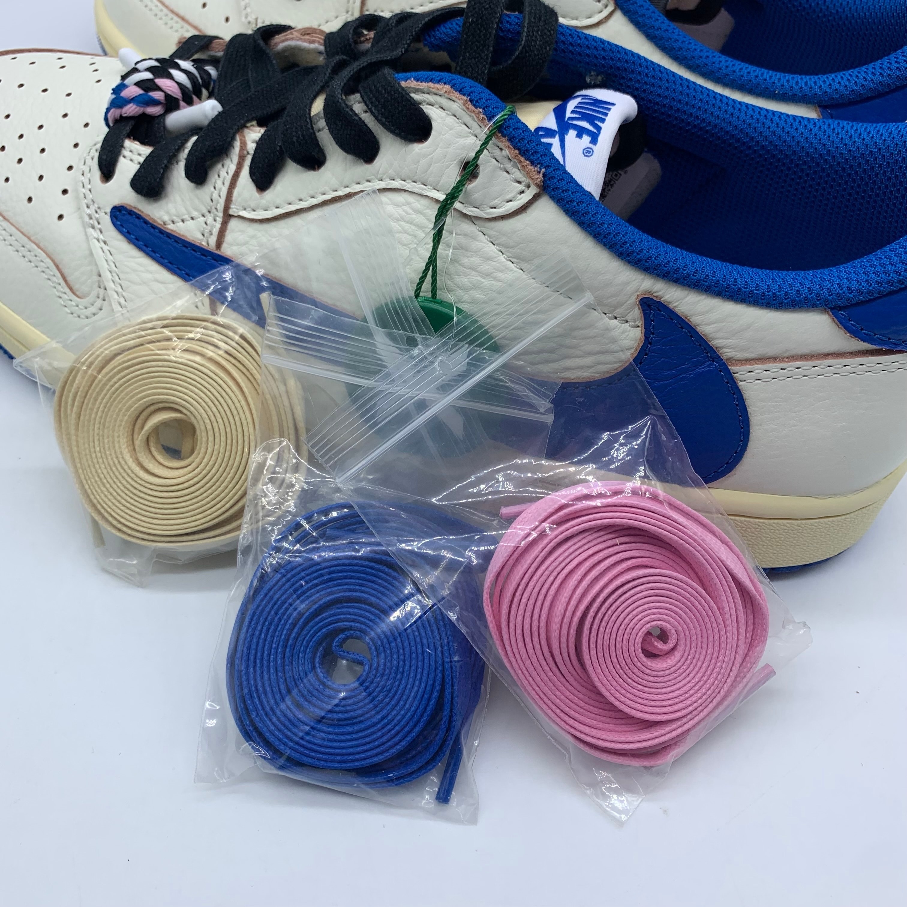 Travis Scott × fragment design × Nike Air Jordan 1 Low OG "Sail/Military Blue"