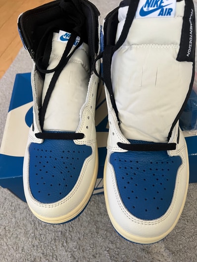 Travis Scott × fragment design × Nike Air Jordan 1 Retro High OG SP "Military Blue"