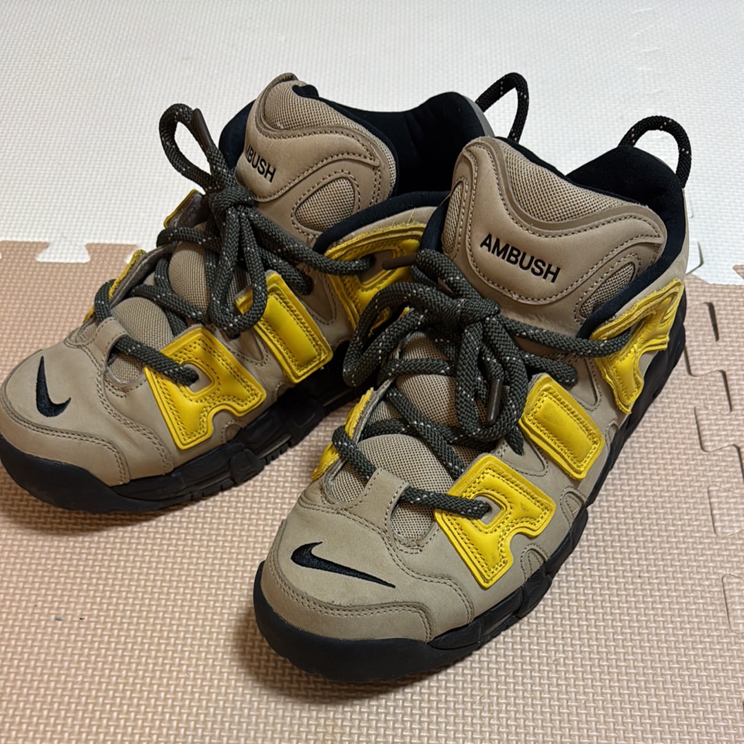 AMBUSH × Nike Air More Uptempo Low "Vivid Sulfur and Limestone"