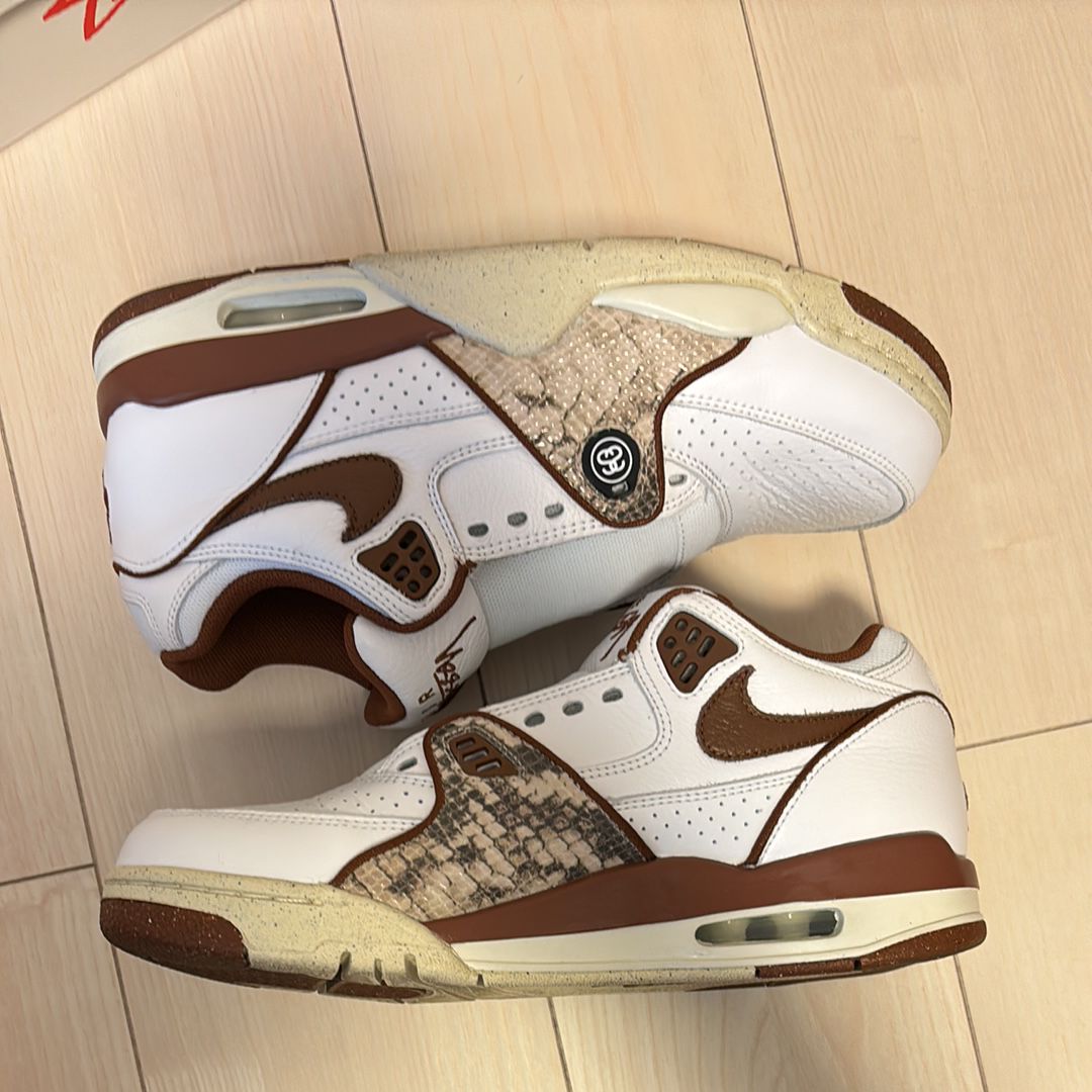 Stussy × Nike Air Flight 89 Low SP "White and Pecan"