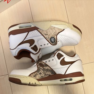 Stussy × Nike Air Flight 89 Low SP "White and Pecan"