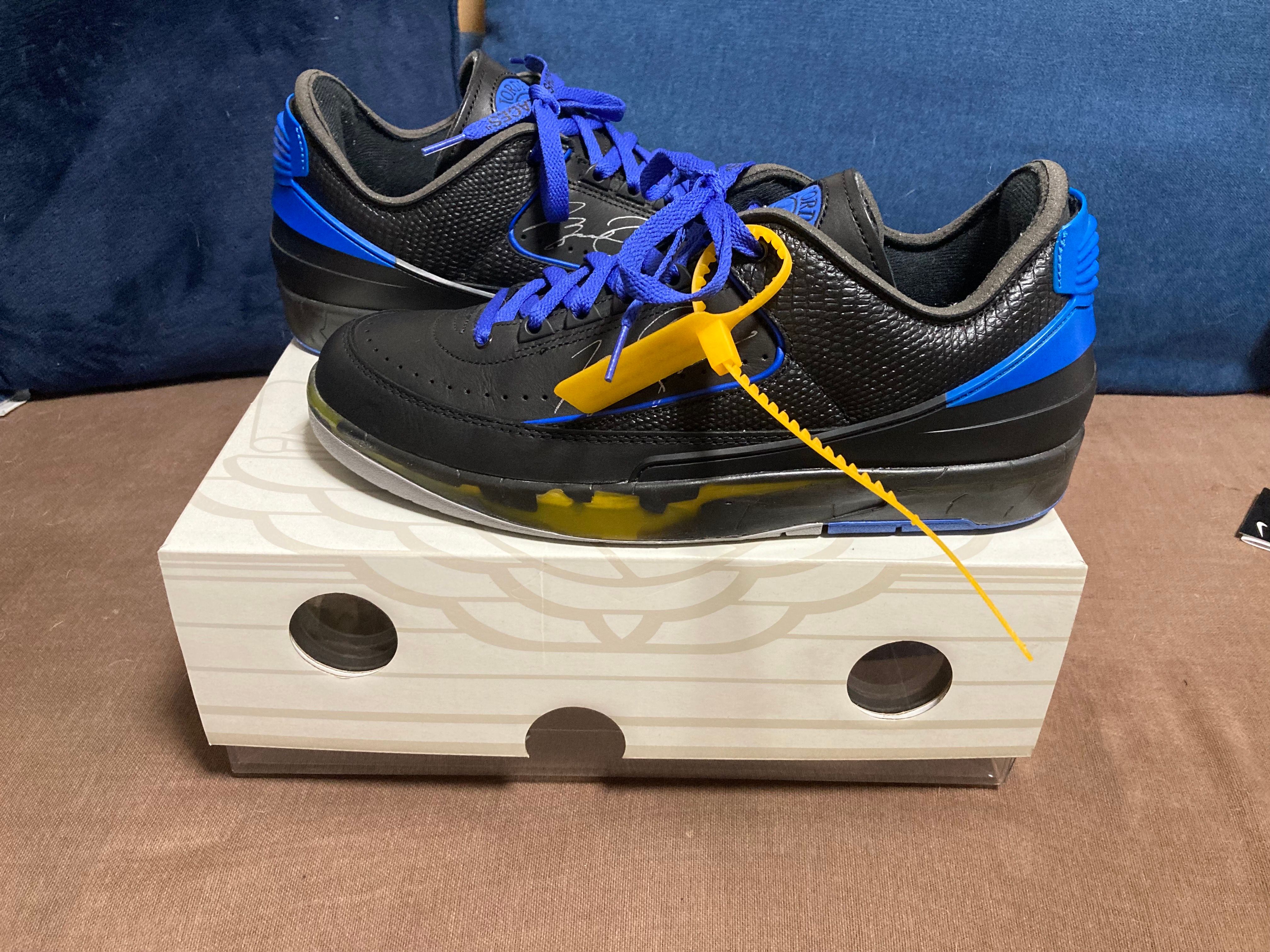 Off-White × Nike Air Jordan 2 Low "Black and Varsity Royal"