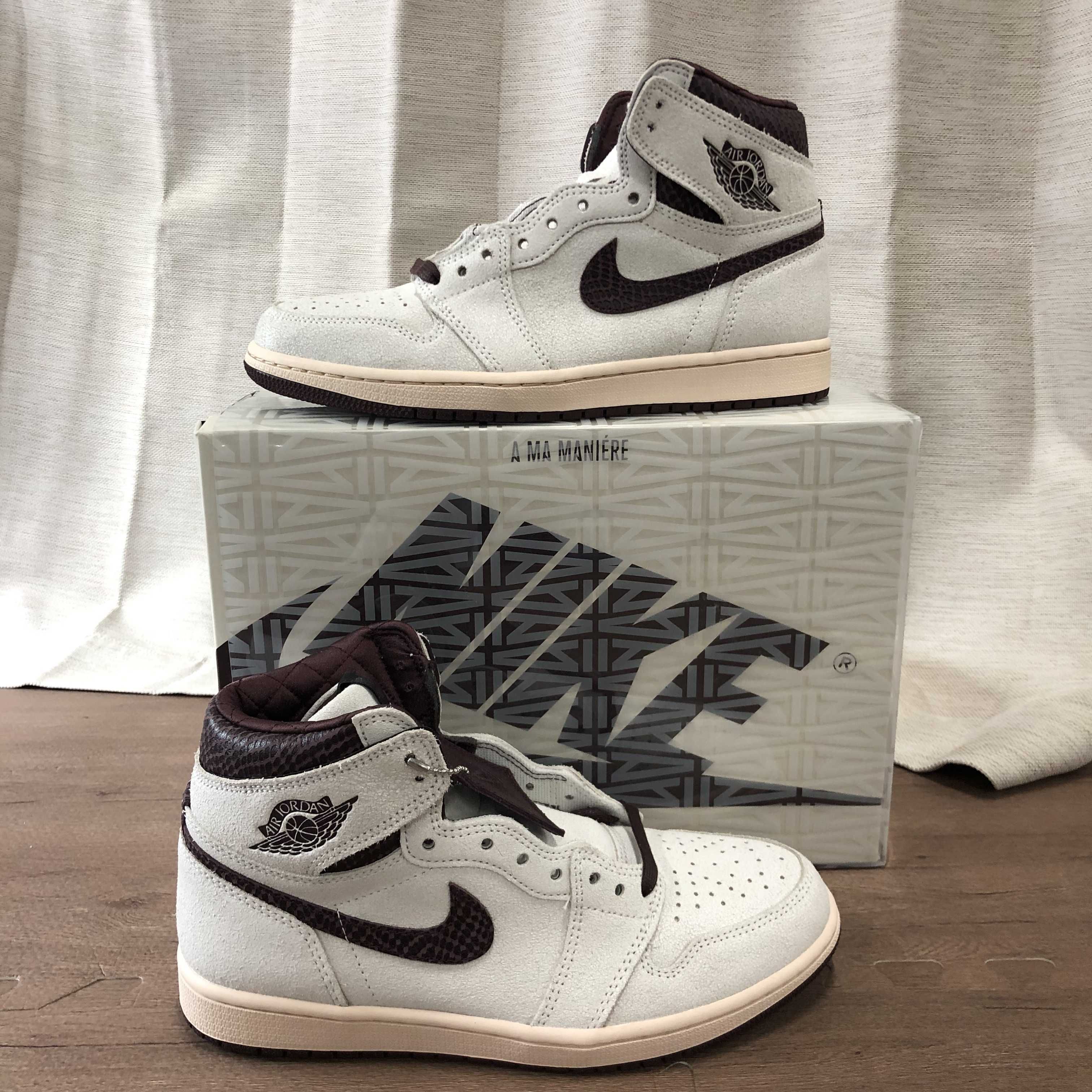 A Ma Maniere × Nike Air Jordan 1 Retro High OG "Sail and Burgundy"