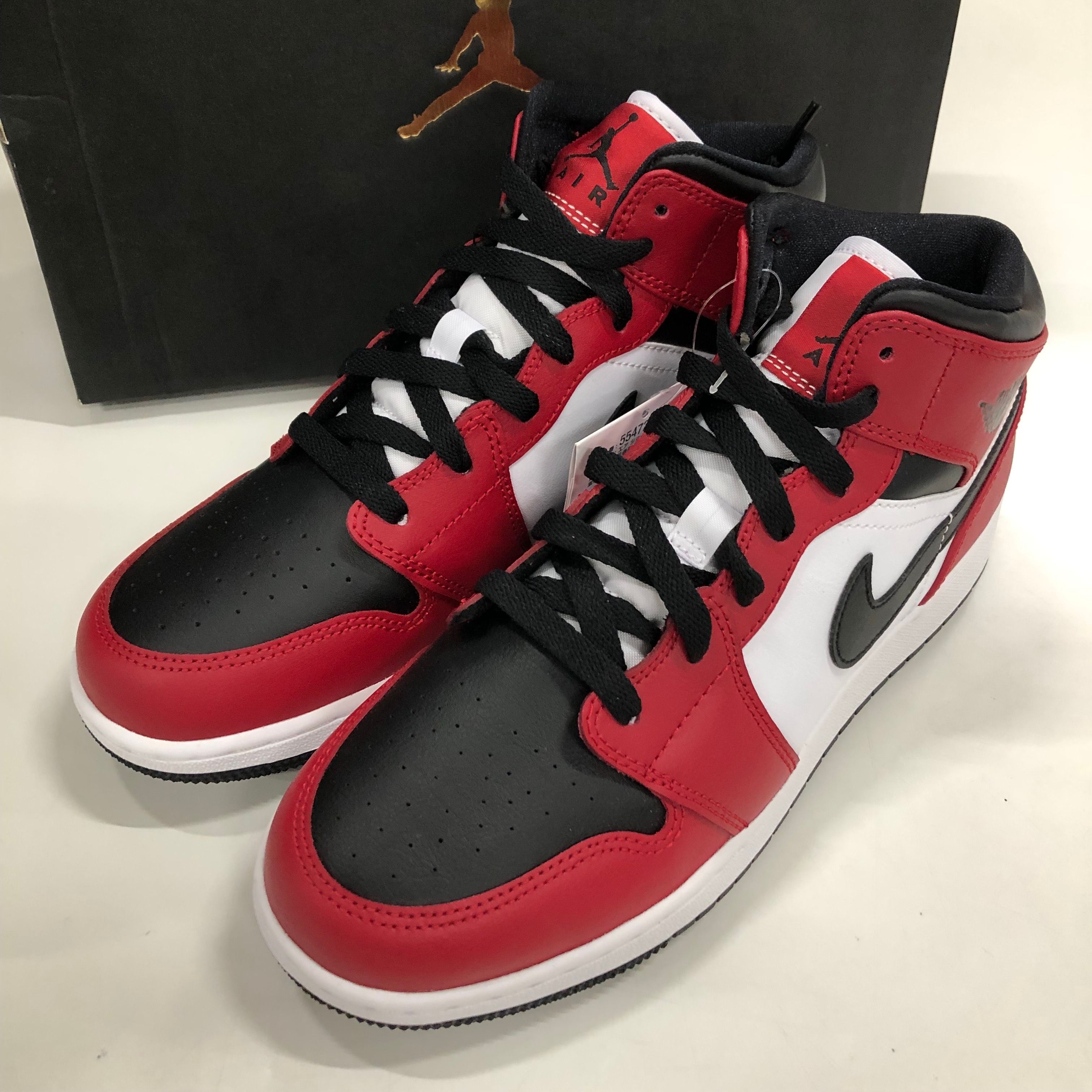 Nike GS Air Jordan 1 Mid "Black/Gym Red-White"