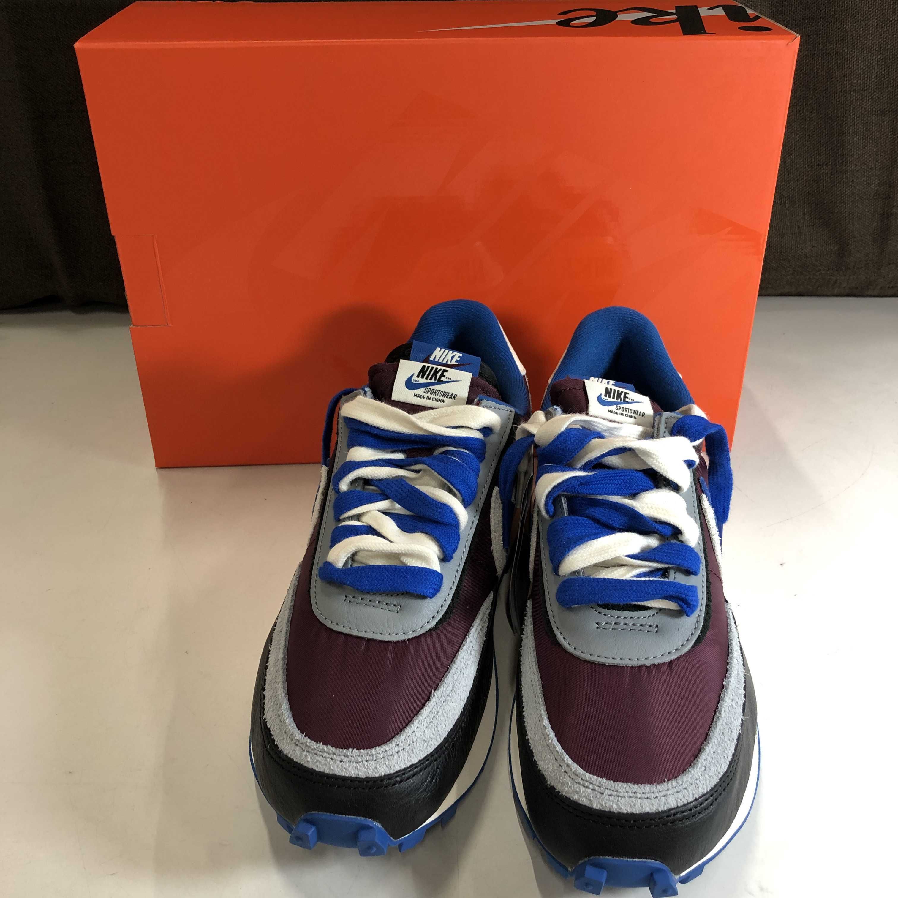 UNDERCOVER × sacai × Nike LD Waffle "Night Maroon/Pale Ivory-Ground Grey-Team Royal"