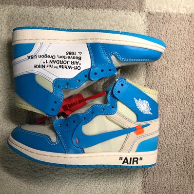 Off-White × Nike Air Jordan 1 High UNC "White/Dark Powder Blue"