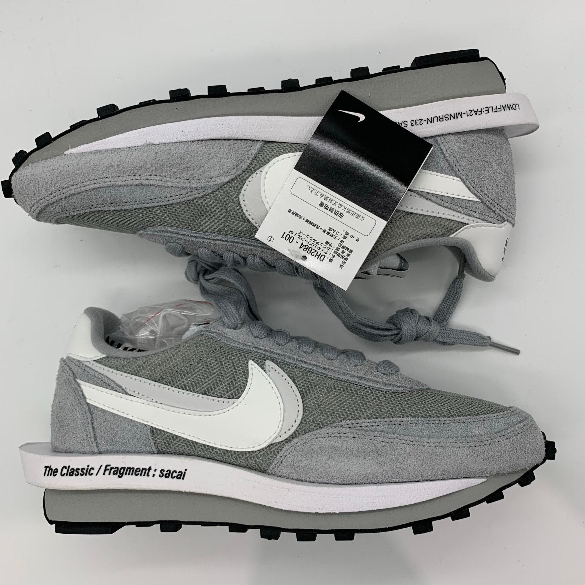 fragment design × sacai × Nike LD Waffle "Light Smoke Grey"