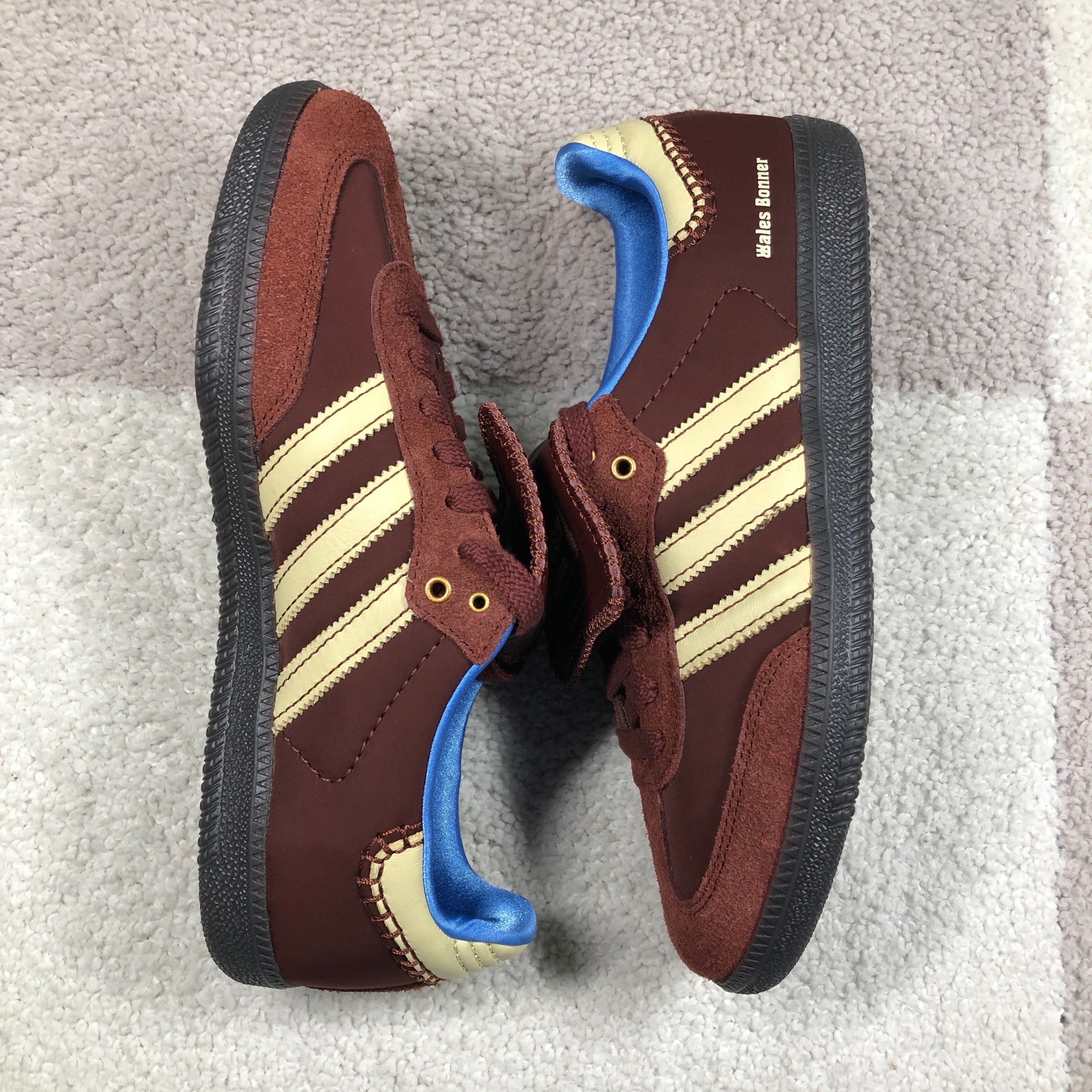 Wales Bonner × adidas Samba Nylon Low "Fox Brown/Sandy Beige/Lucky Blue"